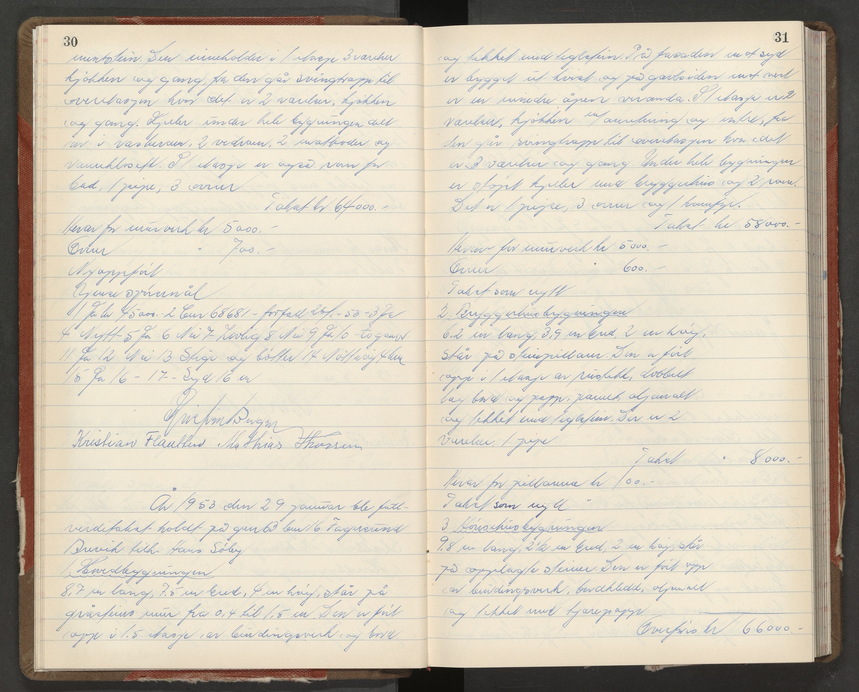Nøtterøy lensmannskontor, AV/SAKO-A-540/Y/Yg/Yga/L0027: Branntakstprotokoll, 1953-1954, p. 30-31