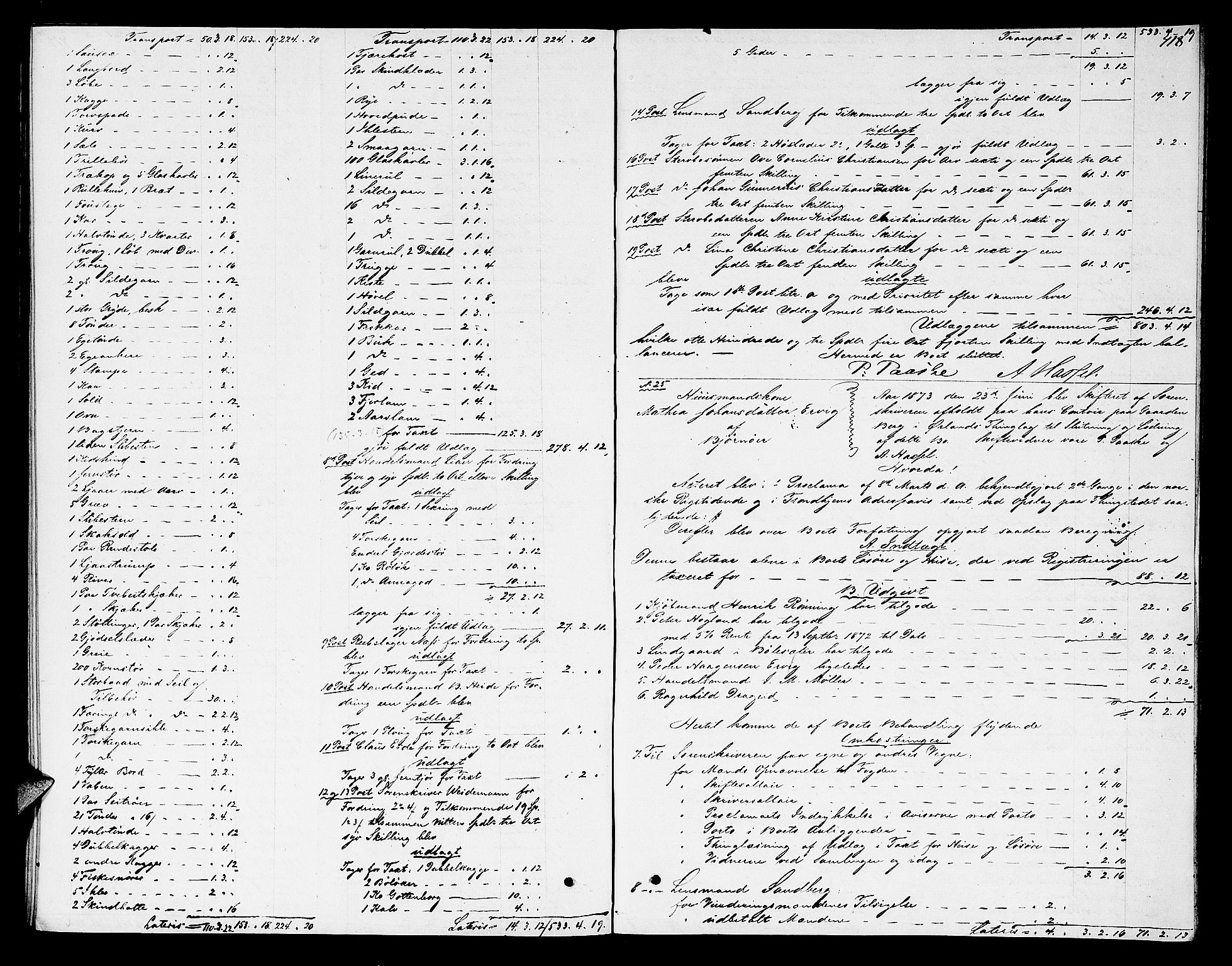Fosen sorenskriveri, AV/SAT-A-1107/1/3/3A/L0025: Skifteutlodningsprotokoll nr. 4, 1867-1874, p. 418
