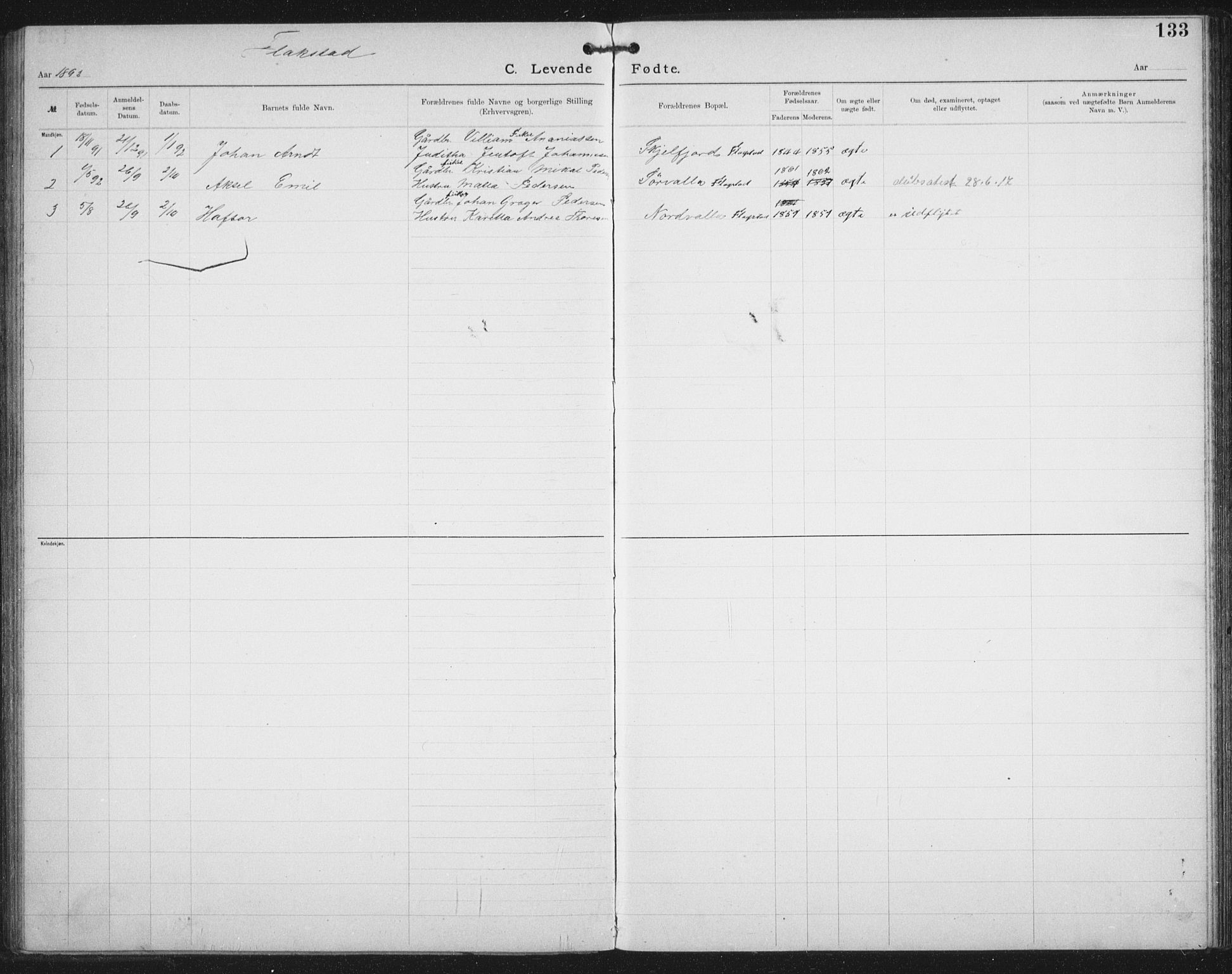 Ministerialprotokoller, klokkerbøker og fødselsregistre - Nordland, SAT/A-1459/881/L1174: Dissenter register no. 881D01, 1891-1933, p. 133