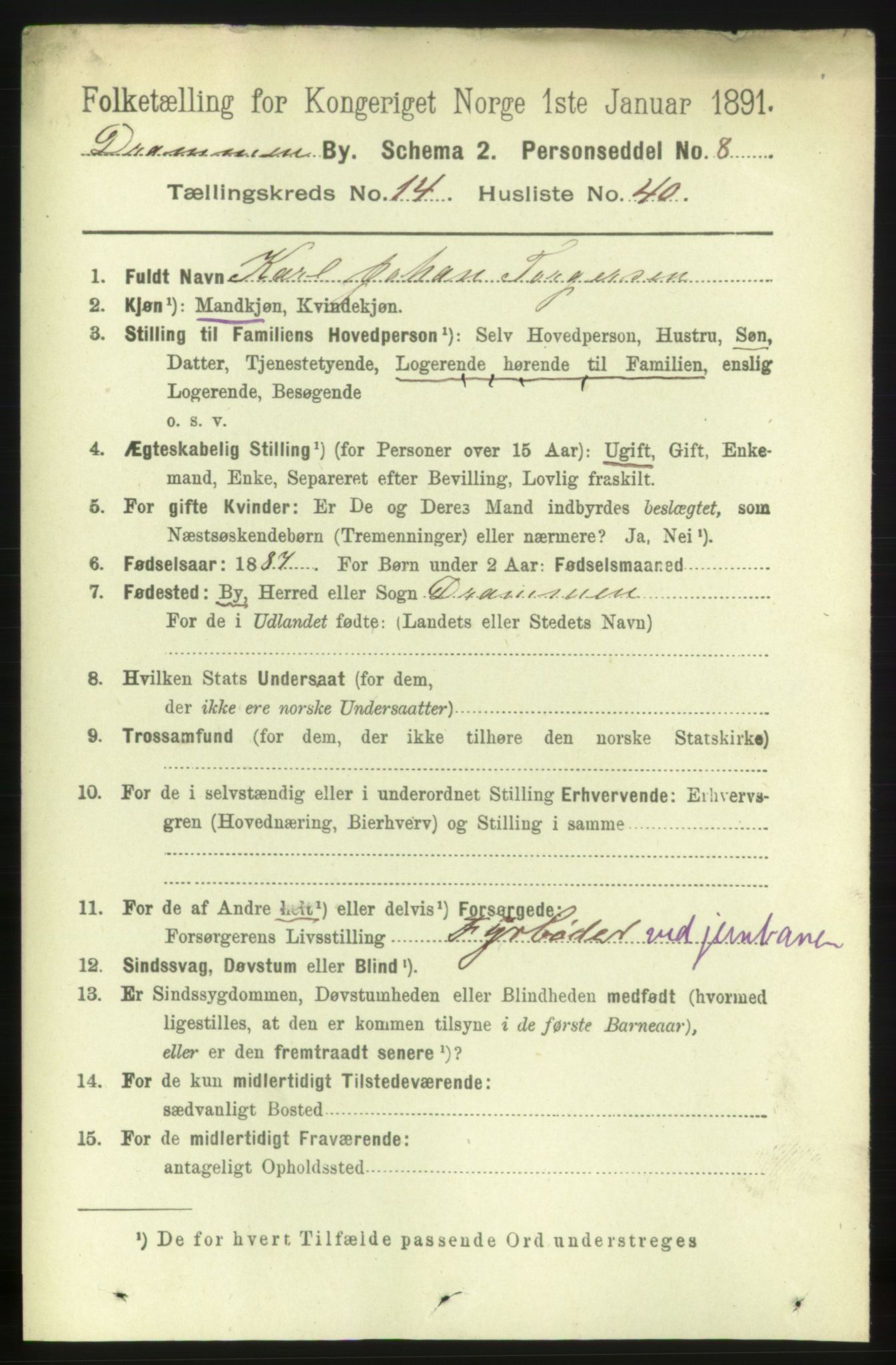 RA, 1891 census for 0602 Drammen, 1891, p. 10491