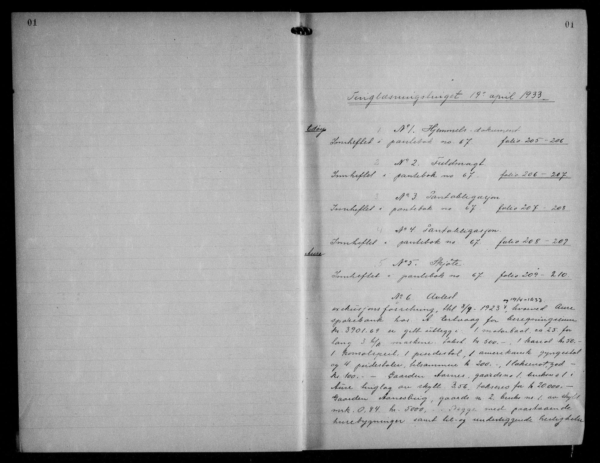 Nordmøre sorenskriveri, AV/SAT-A-4132/1/2/2Ca/L0078: Mortgage book no. 68, 1933-1934, Deed date: 19.04.1933