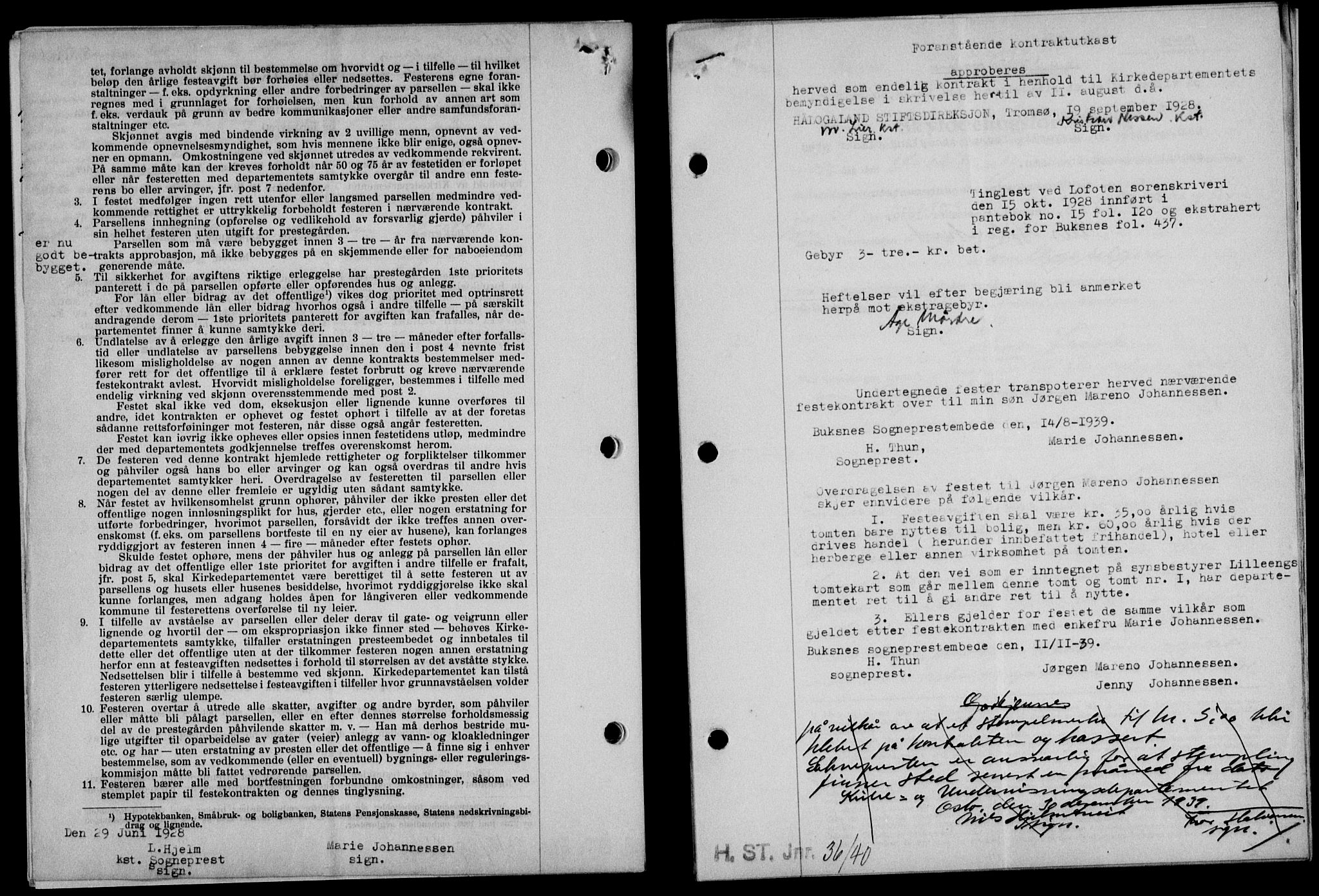 Lofoten sorenskriveri, SAT/A-0017/1/2/2C/L0007a: Mortgage book no. 7a, 1939-1940, Diary no: : 782/1940