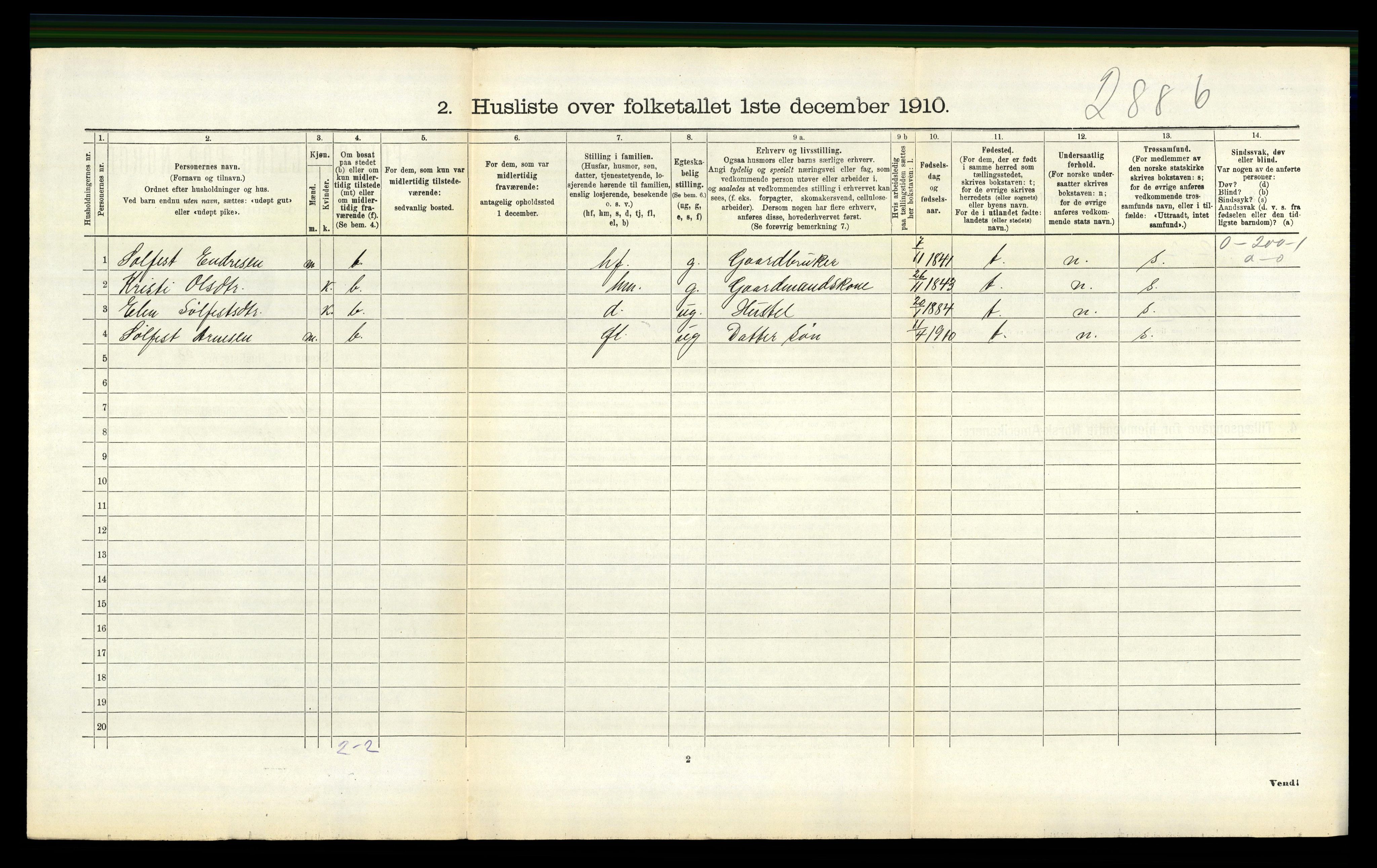 RA, 1910 census for Luster, 1910, p. 704