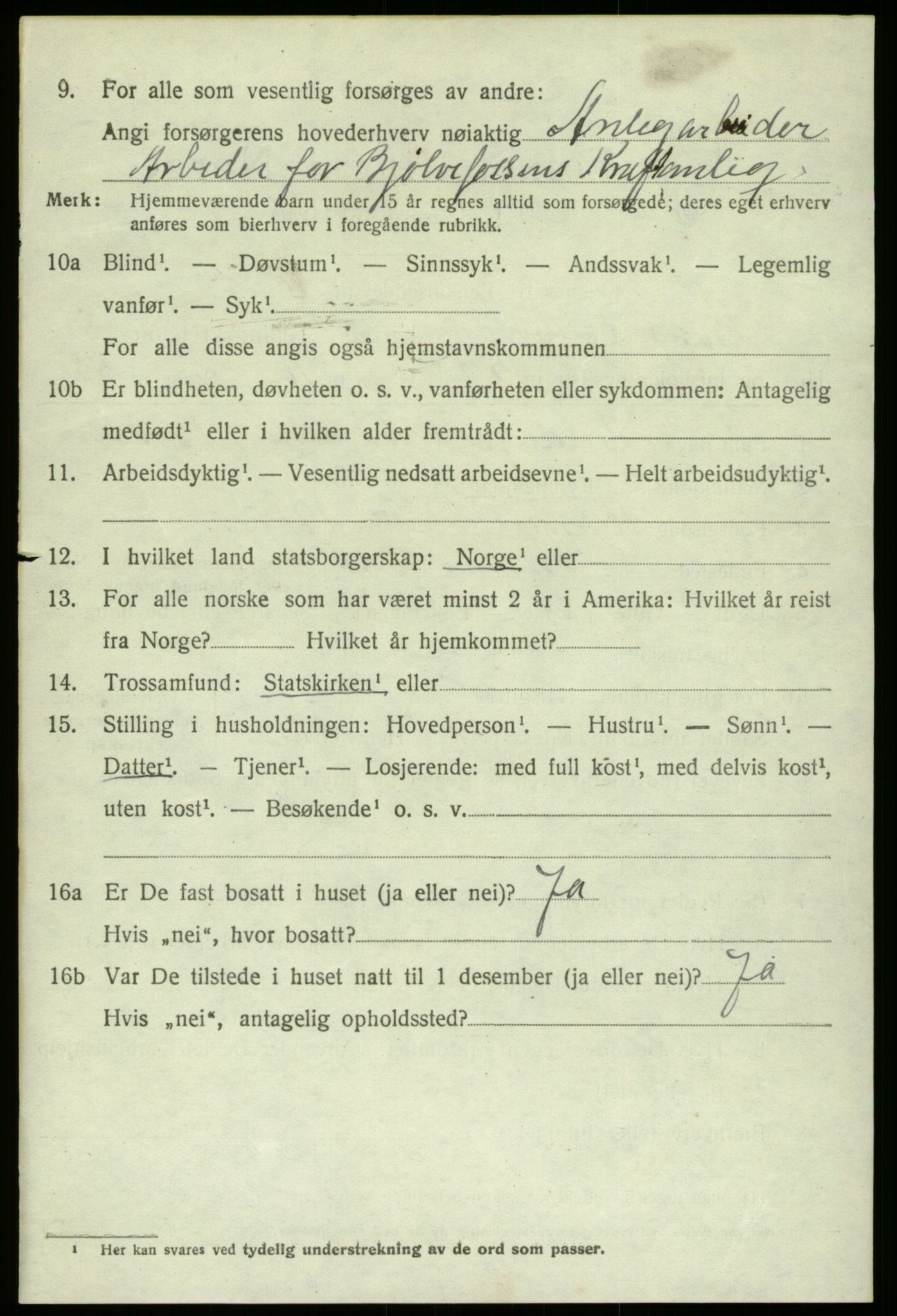 SAB, 1920 census for Kvam, 1920, p. 3230