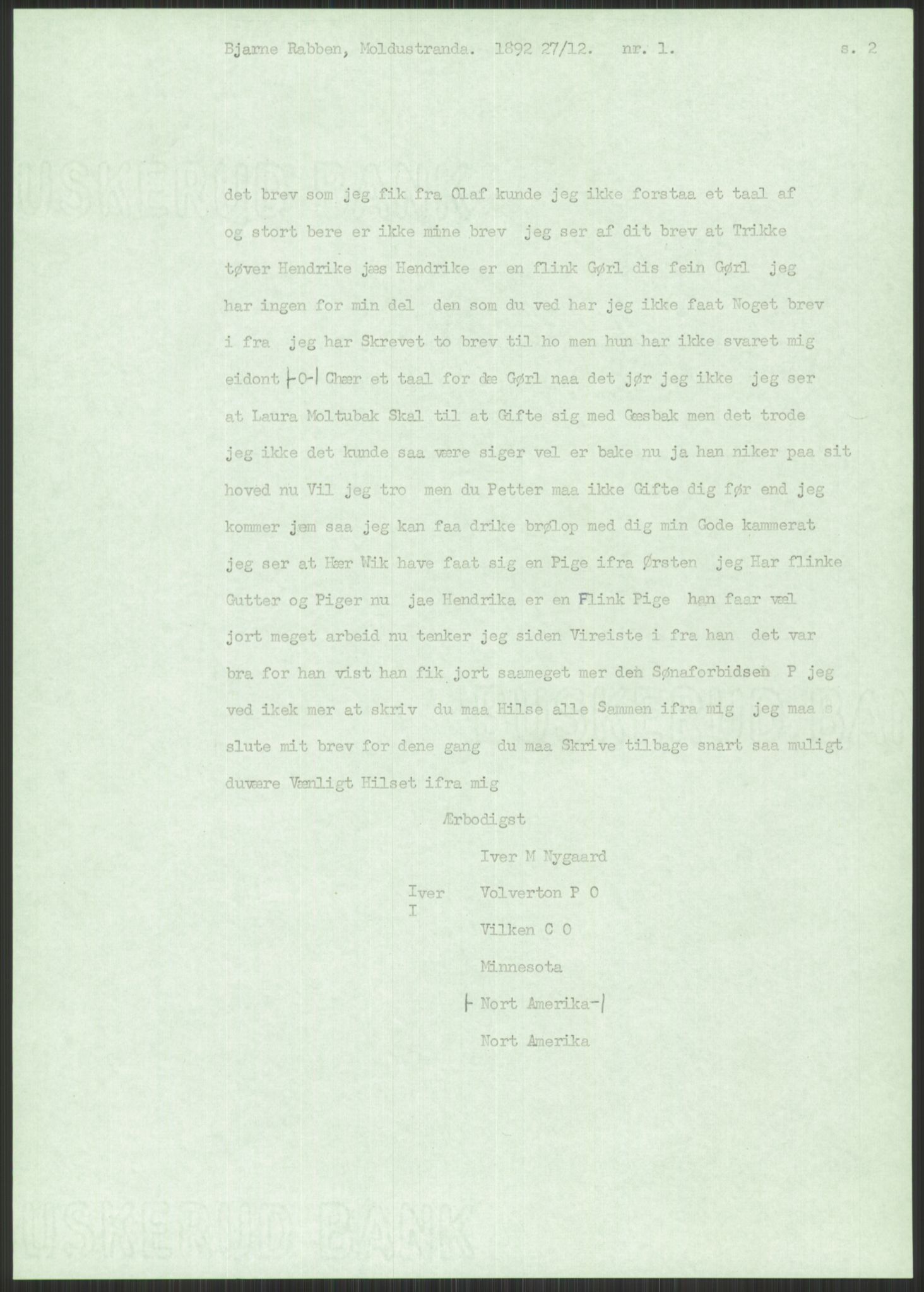 Samlinger til kildeutgivelse, Amerikabrevene, AV/RA-EA-4057/F/L0033: Innlån fra Sogn og Fjordane. Innlån fra Møre og Romsdal, 1838-1914, p. 531