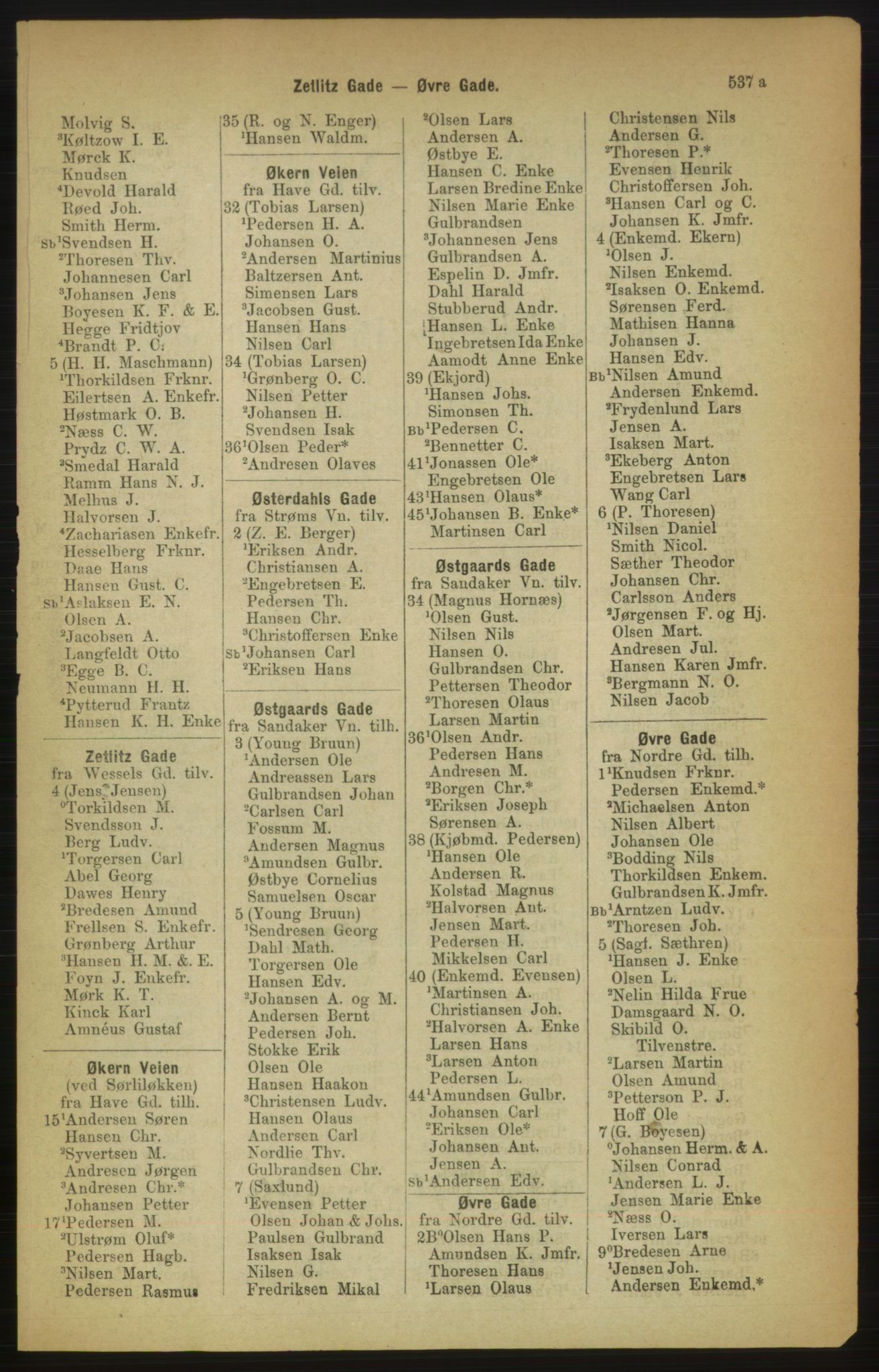 Kristiania/Oslo adressebok, PUBL/-, 1888, p. 537