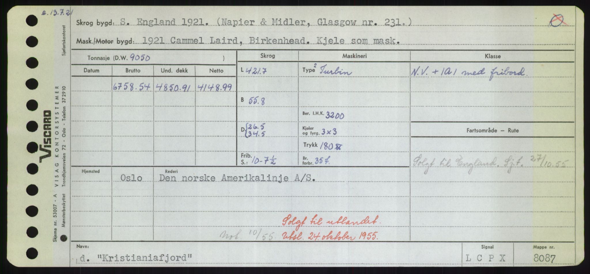 Sjøfartsdirektoratet med forløpere, Skipsmålingen, RA/S-1627/H/Hd/L0021: Fartøy, Kor-Kår, p. 167