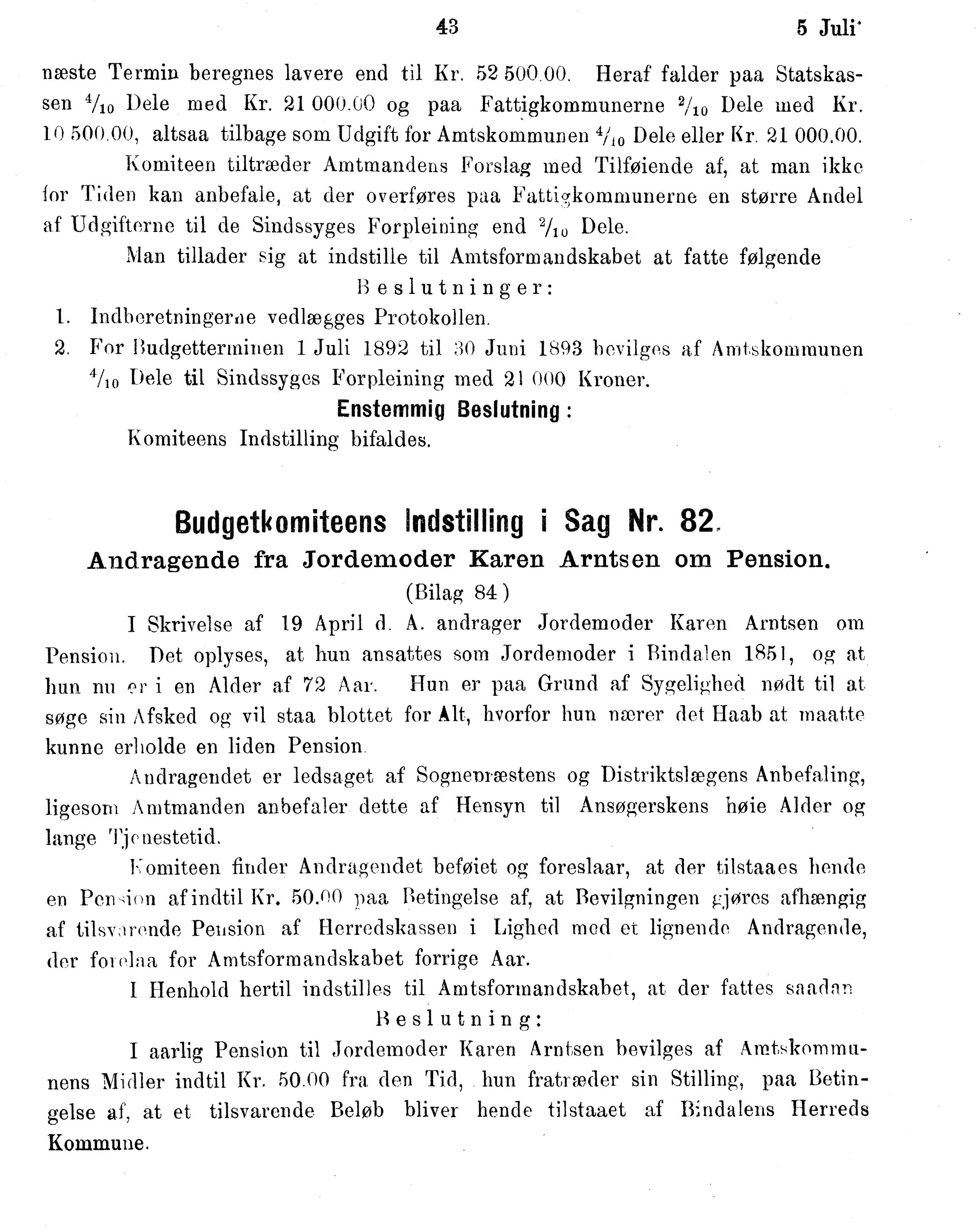 Nordland Fylkeskommune. Fylkestinget, AIN/NFK-17/176/A/Ac/L0016: Fylkestingsforhandlinger 1891-1893, 1891-1893