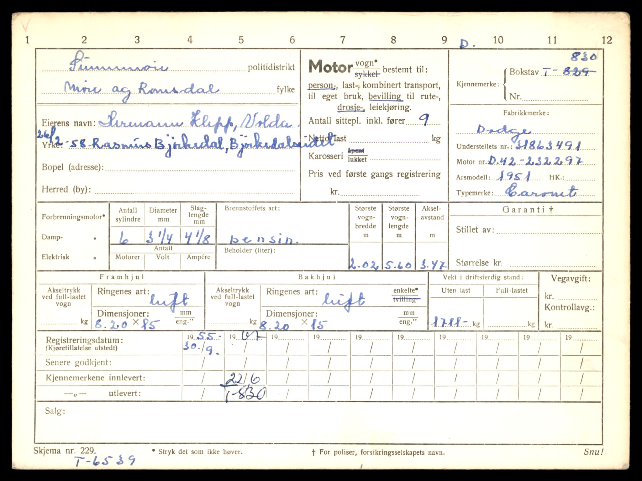 Møre og Romsdal vegkontor - Ålesund trafikkstasjon, AV/SAT-A-4099/F/Fe/L0008: Registreringskort for kjøretøy T 747 - T 894, 1927-1998, p. 2098