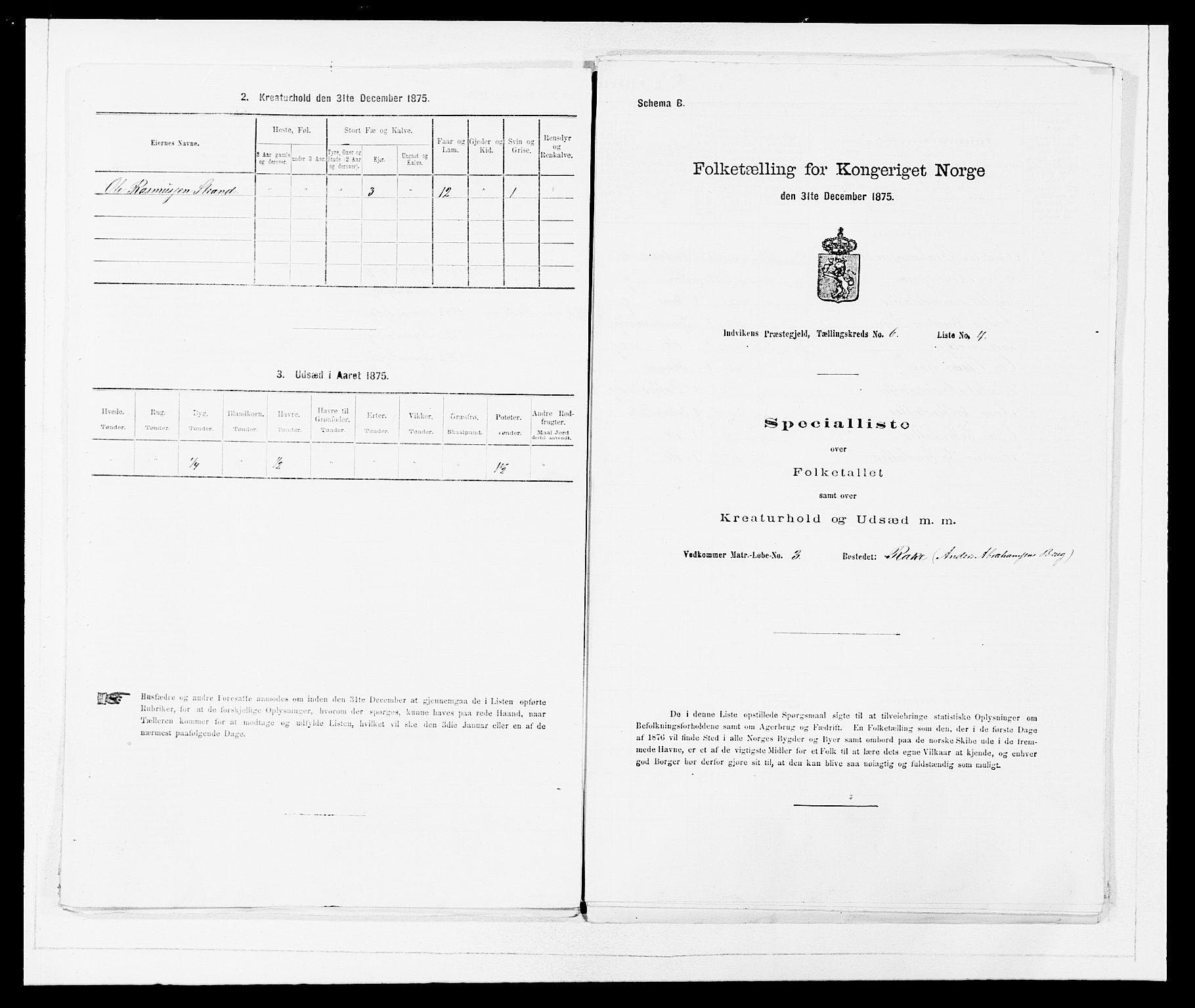 SAB, 1875 Census for 1447P Innvik, 1875, p. 620