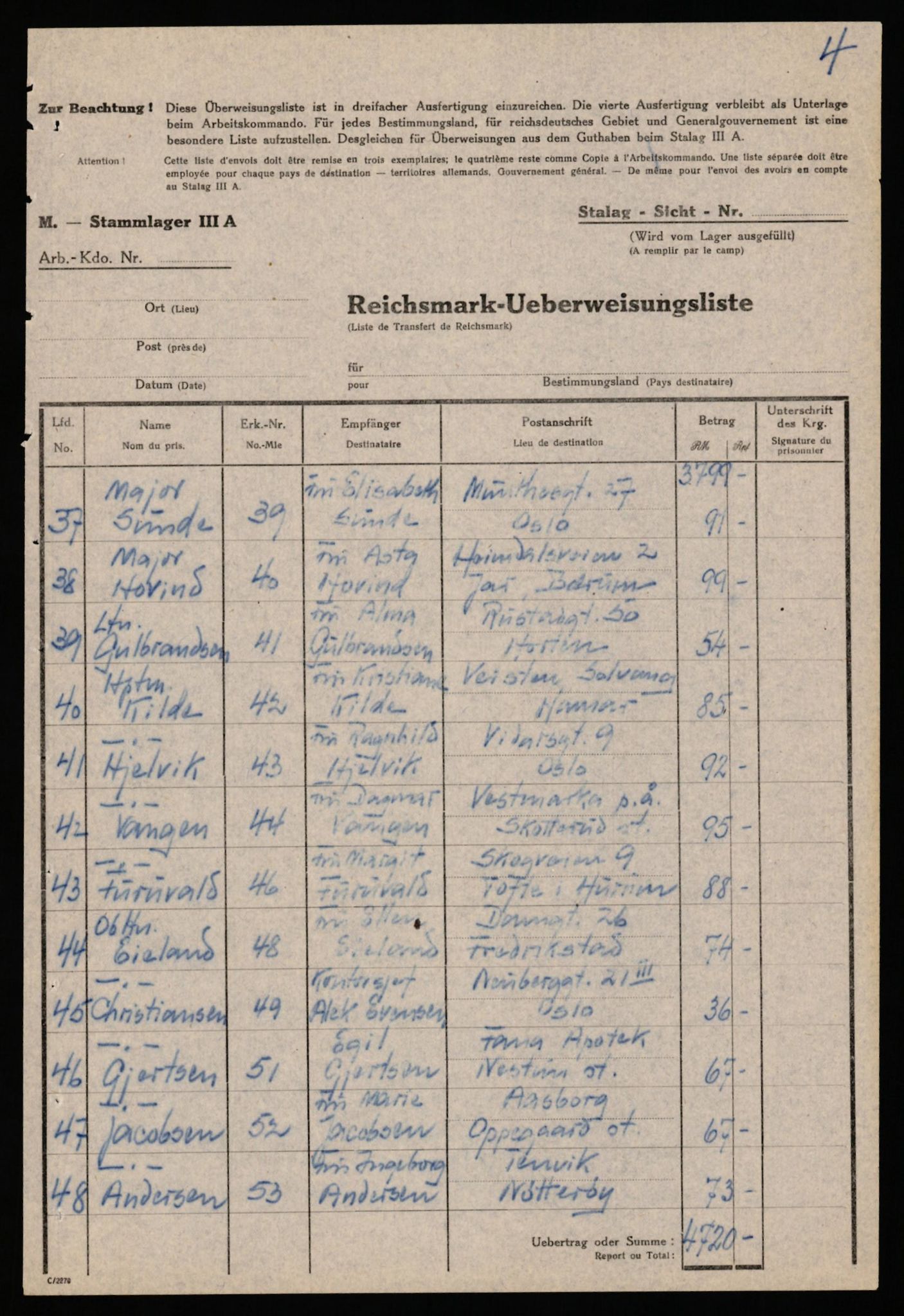 Forsvaret, Forsvarets krigshistoriske avdeling, AV/RA-RAFA-2017/Y/Yf/L0202: II-C-11-2103-2104  -  Norske offiserer i krigsfangenskap, 1940-1945, p. 259