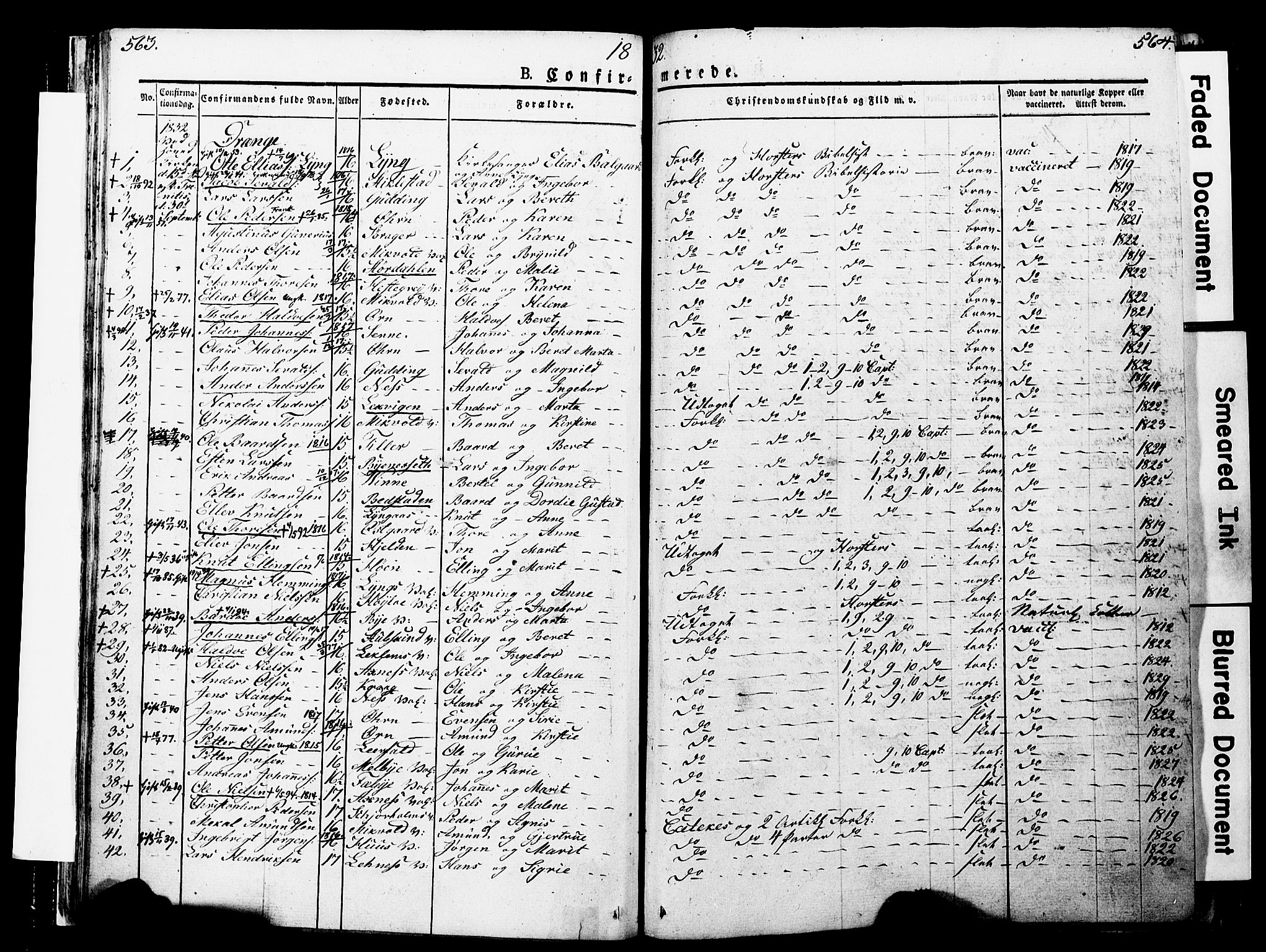 Ministerialprotokoller, klokkerbøker og fødselsregistre - Nord-Trøndelag, SAT/A-1458/723/L0243: Parish register (official) no. 723A12, 1822-1851, p. 563-564
