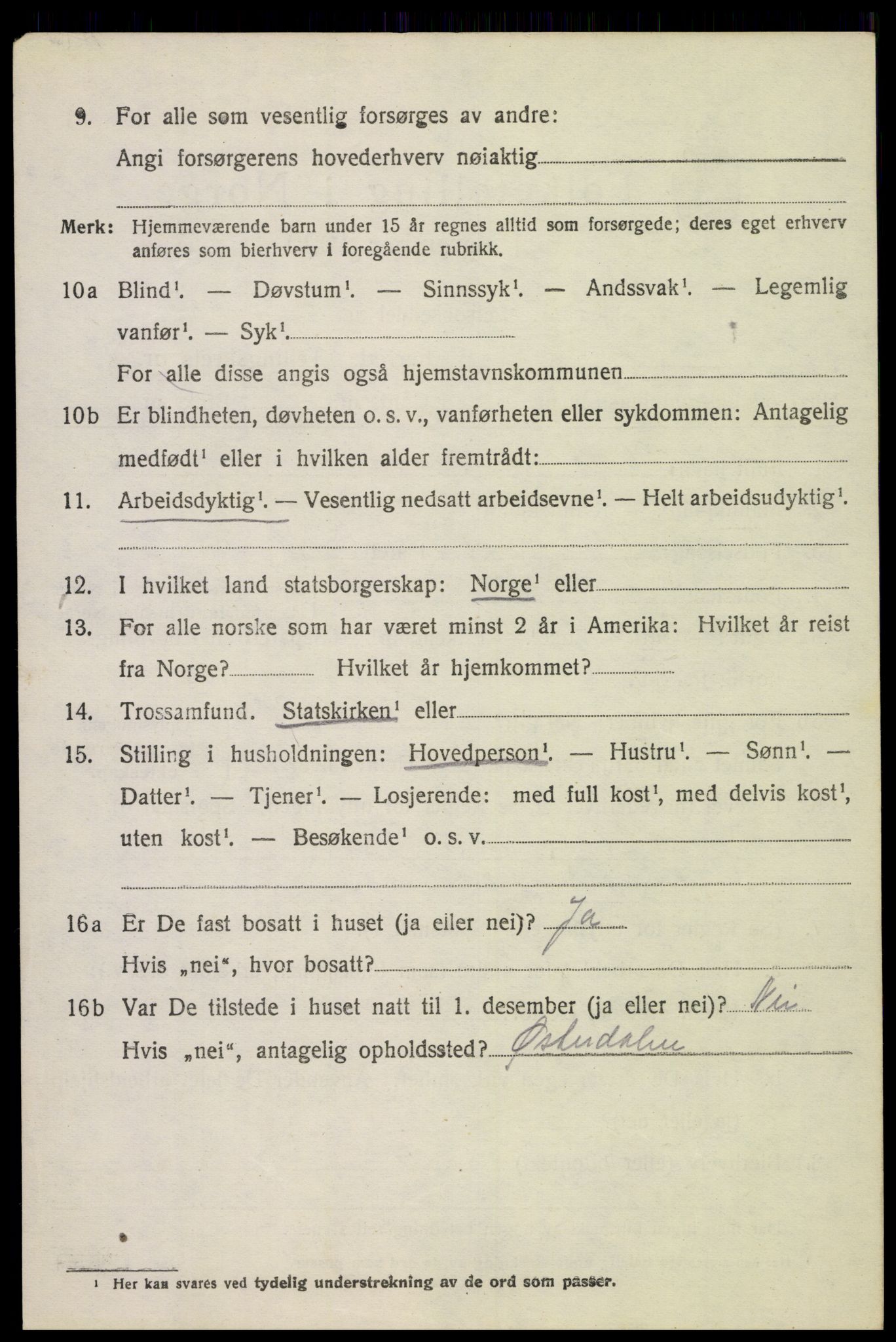 SAH, 1920 census for Stange, 1920, p. 14582