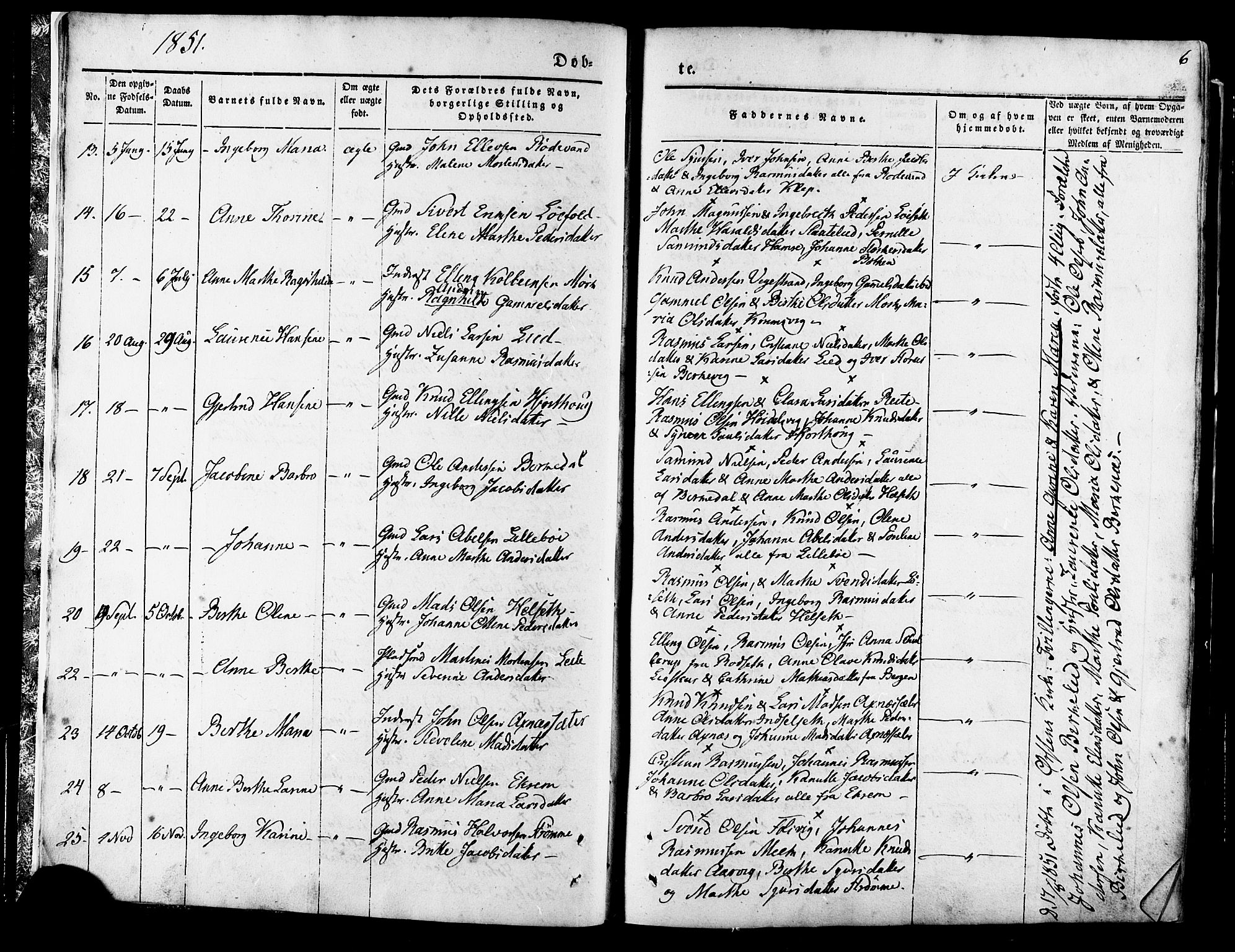 Ministerialprotokoller, klokkerbøker og fødselsregistre - Møre og Romsdal, AV/SAT-A-1454/511/L0140: Parish register (official) no. 511A07, 1851-1878, p. 6