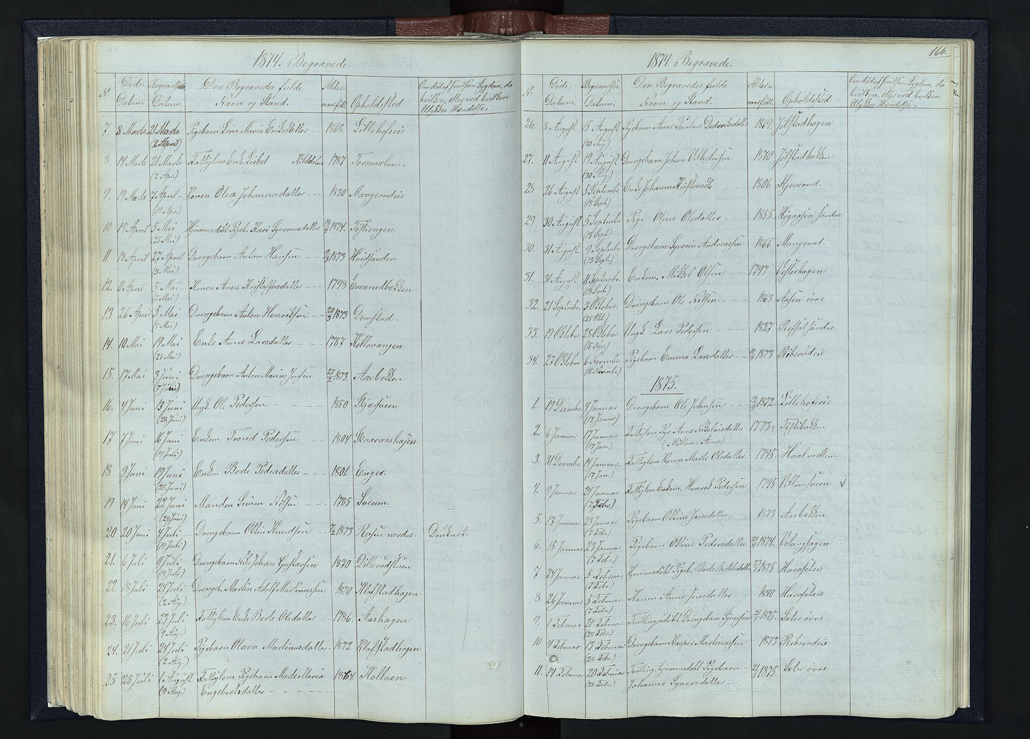 Romedal prestekontor, SAH/PREST-004/L/L0010: Parish register (copy) no. 10, 1860-1895, p. 166