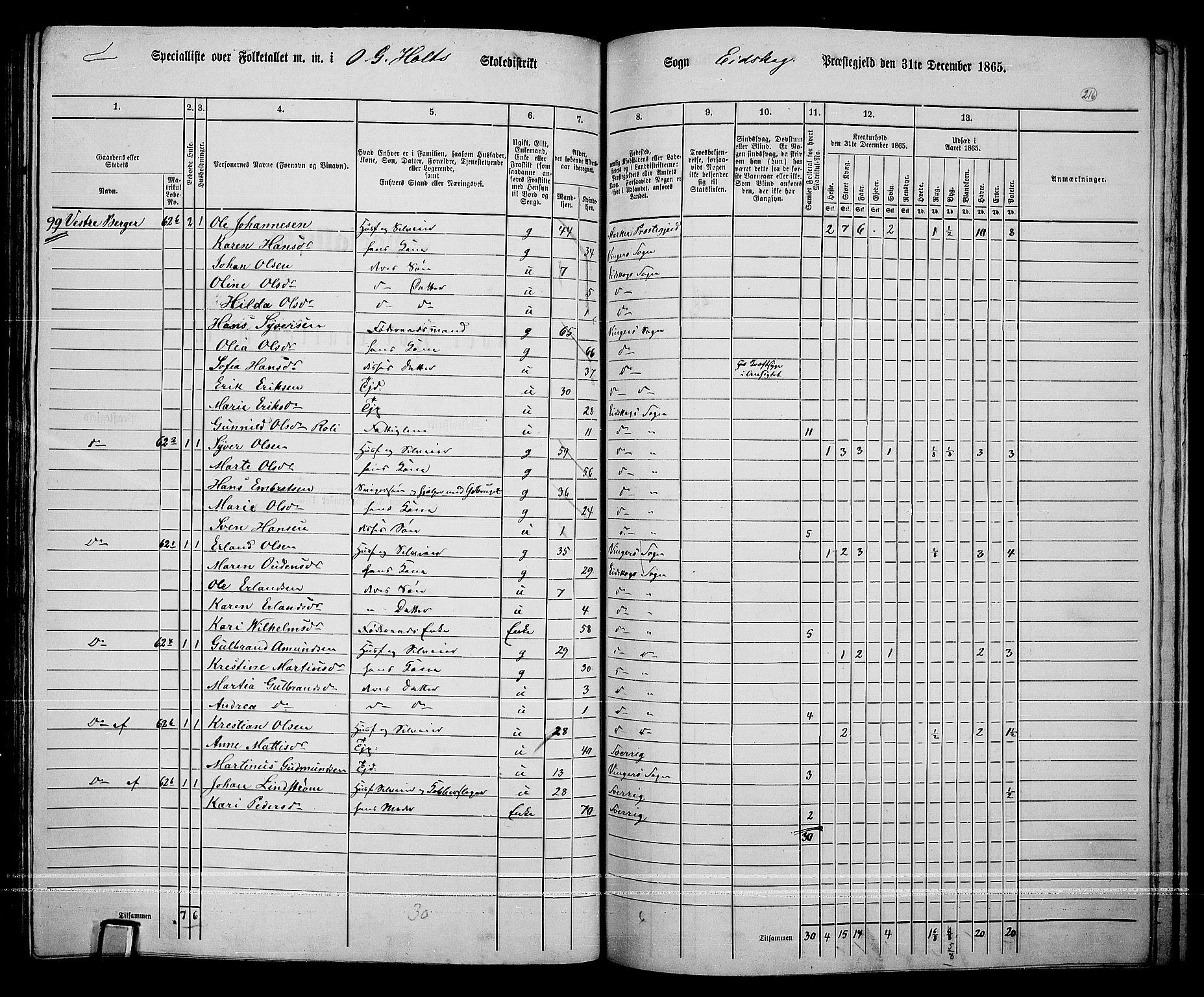 RA, 1865 census for Eidskog, 1865, p. 194