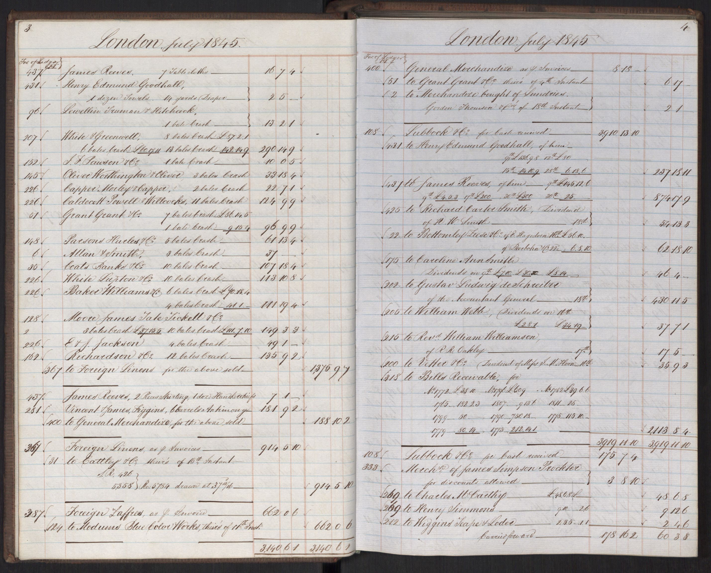 Smith, Goodhall & Reeves, AV/RA-PA-0586/R/L0007: Dagbok (Daybook) F, 1845-1848