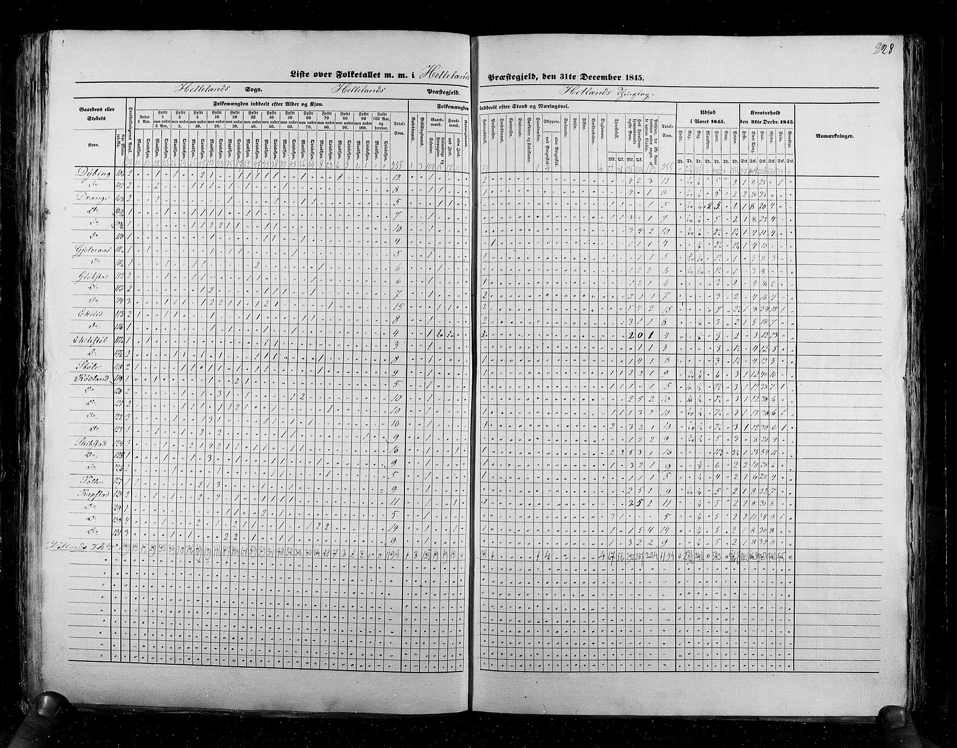 RA, Census 1845, vol. 6: Lister og Mandal amt og Stavanger amt, 1845, p. 228