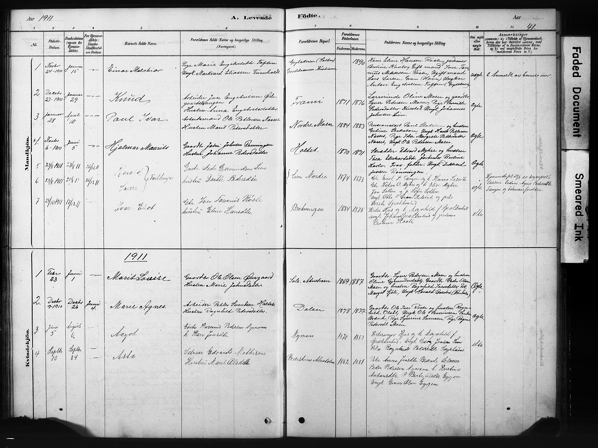 Sollia prestekontor, SAH/PREST-050/H/Ha/Hab/L0002: Parish register (copy) no. 2, 1880-1933, p. 41