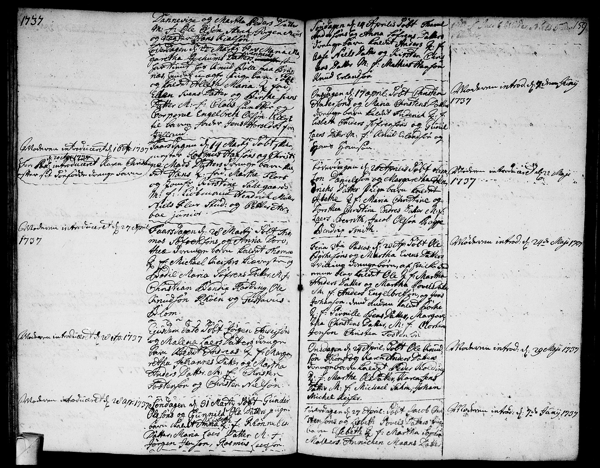 Strømsø kirkebøker, AV/SAKO-A-246/F/Fa/L0005: Parish register (official) no. I 5, 1734-1739, p. 159