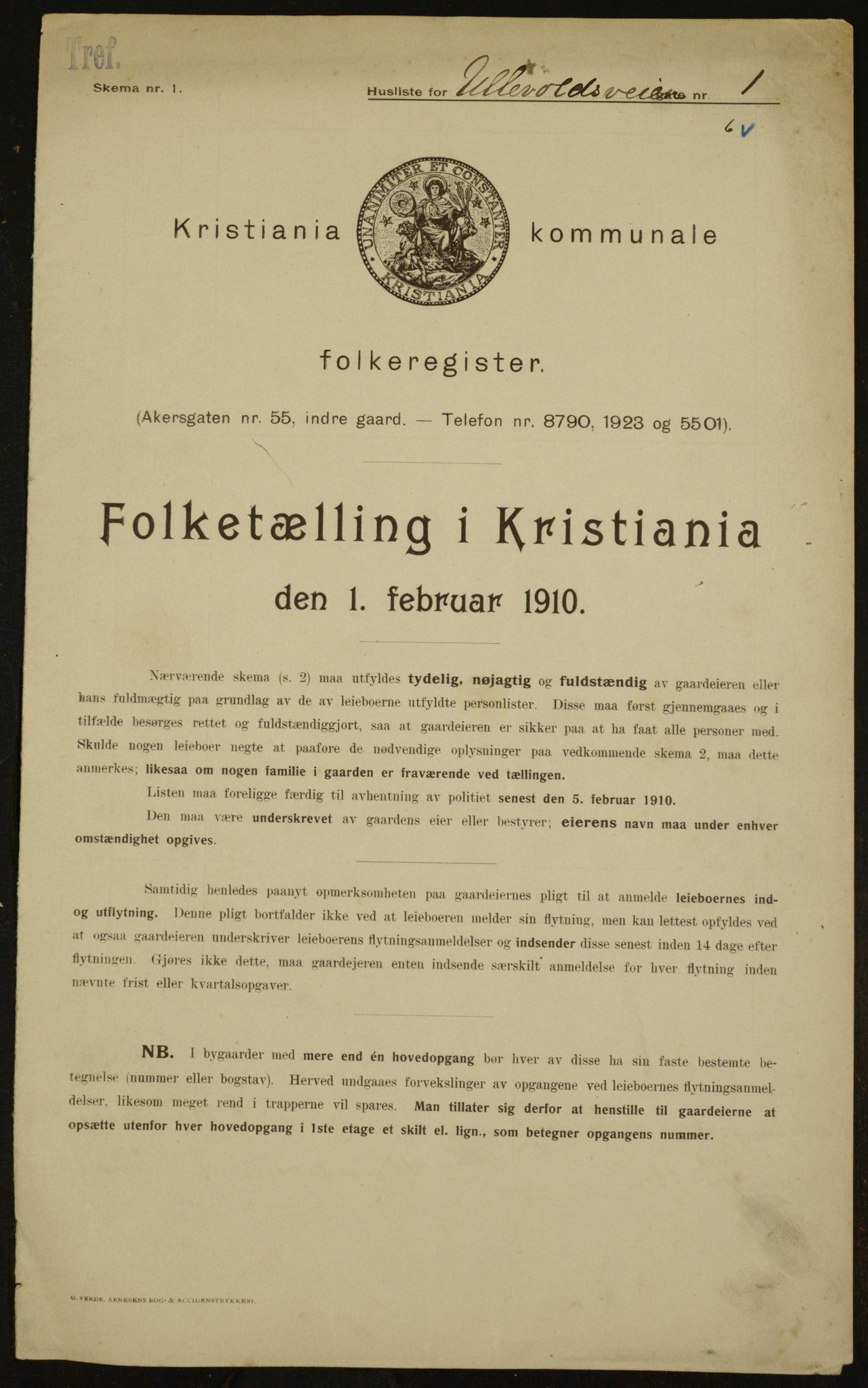 OBA, Municipal Census 1910 for Kristiania, 1910, p. 112671