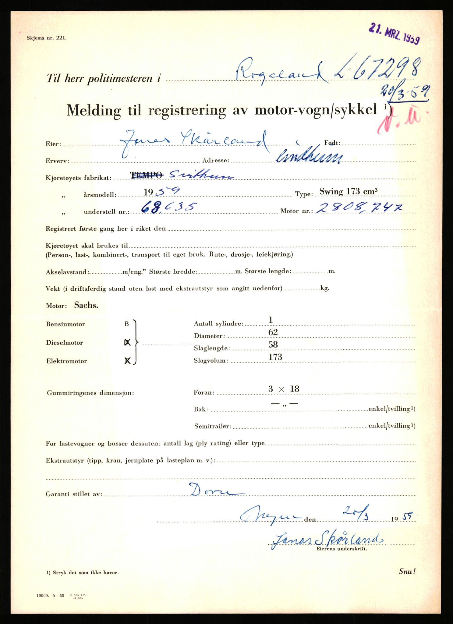 Stavanger trafikkstasjon, AV/SAST-A-101942/0/F/L0065: L-65400 - L-67649, 1930-1971, p. 1029