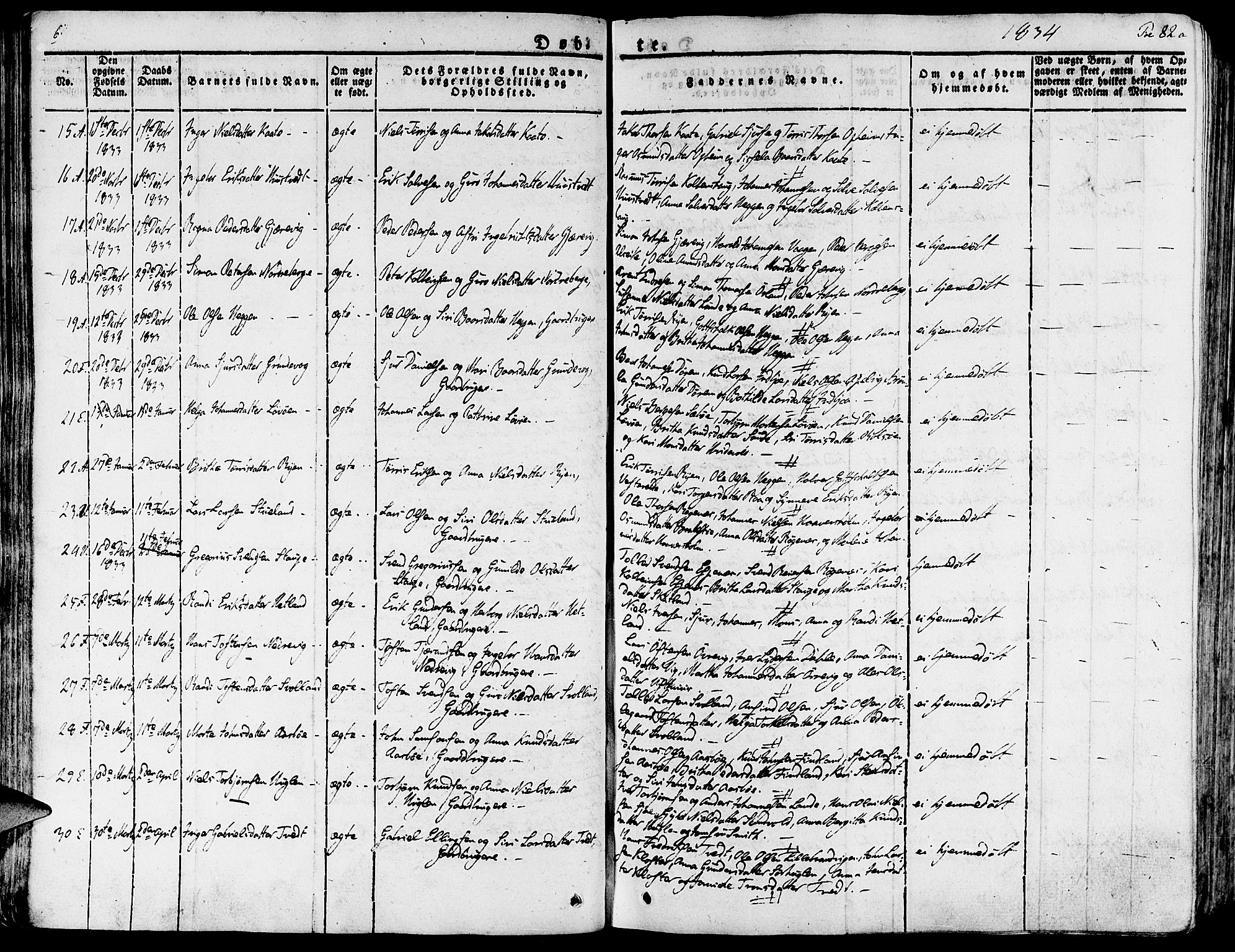 Fjelberg sokneprestembete, AV/SAB-A-75201/H/Haa: Parish register (official) no. A 5, 1822-1834, p. 82