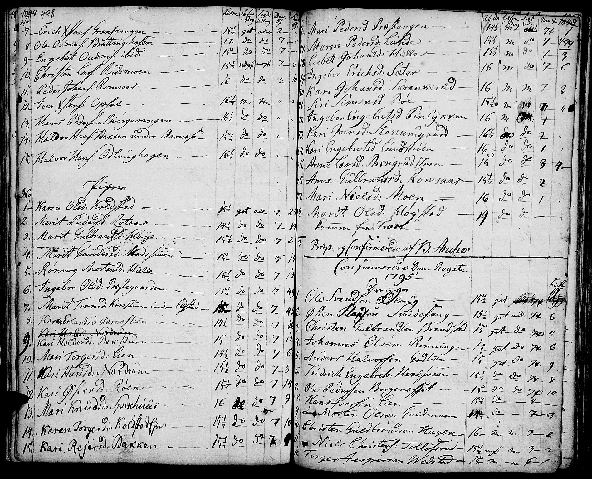 Ringebu prestekontor, SAH/PREST-082/H/Ha/Haa/L0003: Parish register (official) no. 3, 1781-1820, p. 498-499