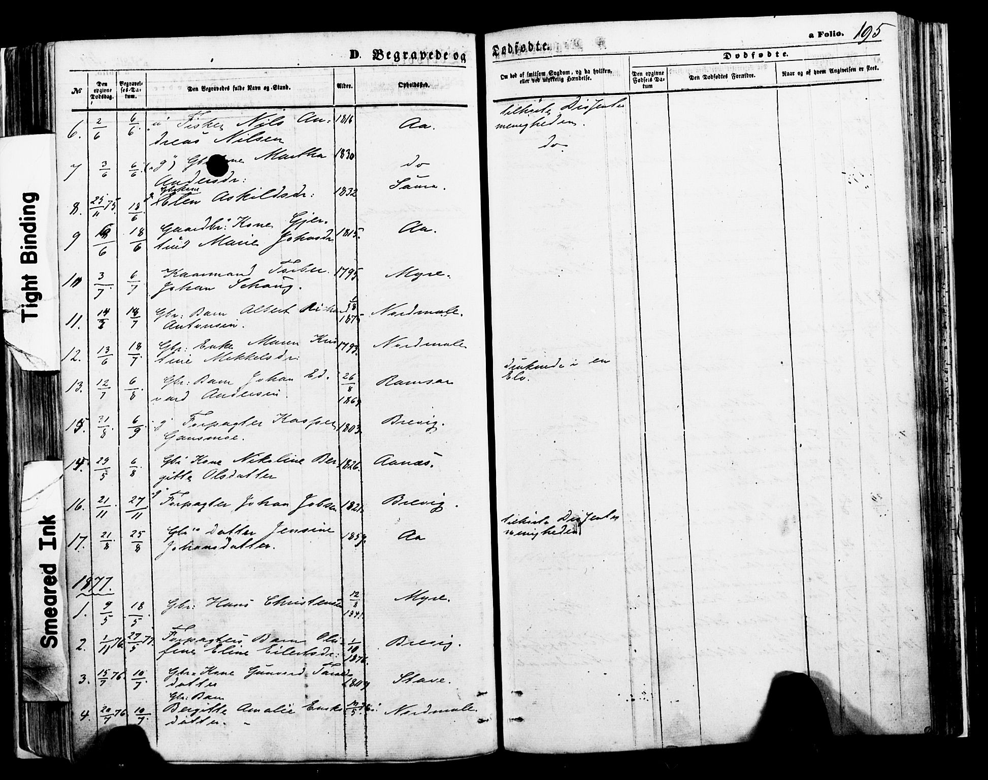 Ministerialprotokoller, klokkerbøker og fødselsregistre - Nordland, SAT/A-1459/897/L1397: Parish register (official) no. 897A05 /1, 1867-1880, p. 195