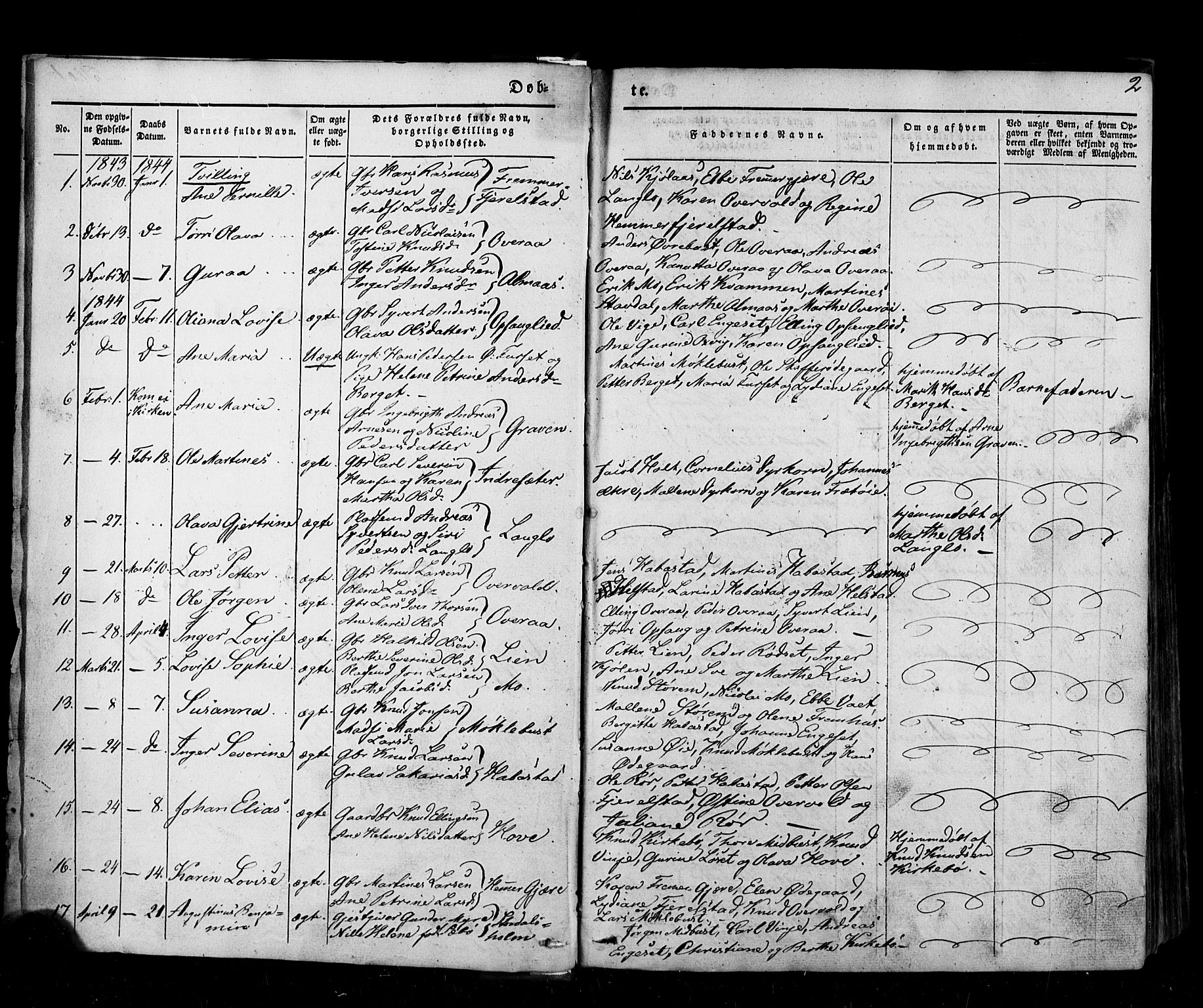 Ministerialprotokoller, klokkerbøker og fødselsregistre - Møre og Romsdal, AV/SAT-A-1454/520/L0275: Parish register (official) no. 520A05, 1844-1881, p. 2