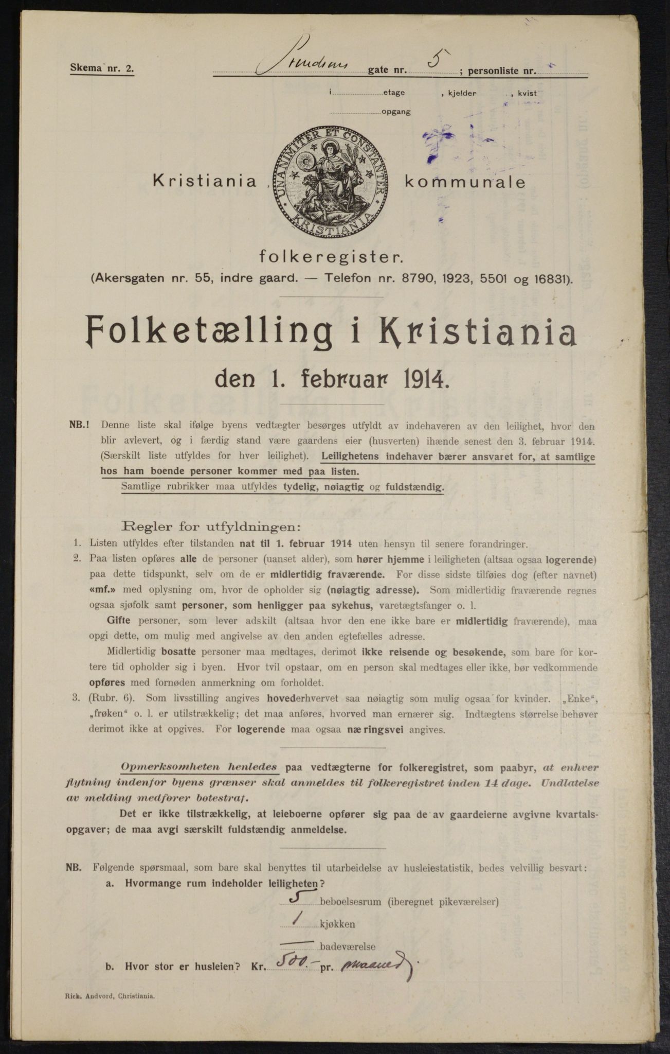 OBA, Municipal Census 1914 for Kristiania, 1914, p. 81283