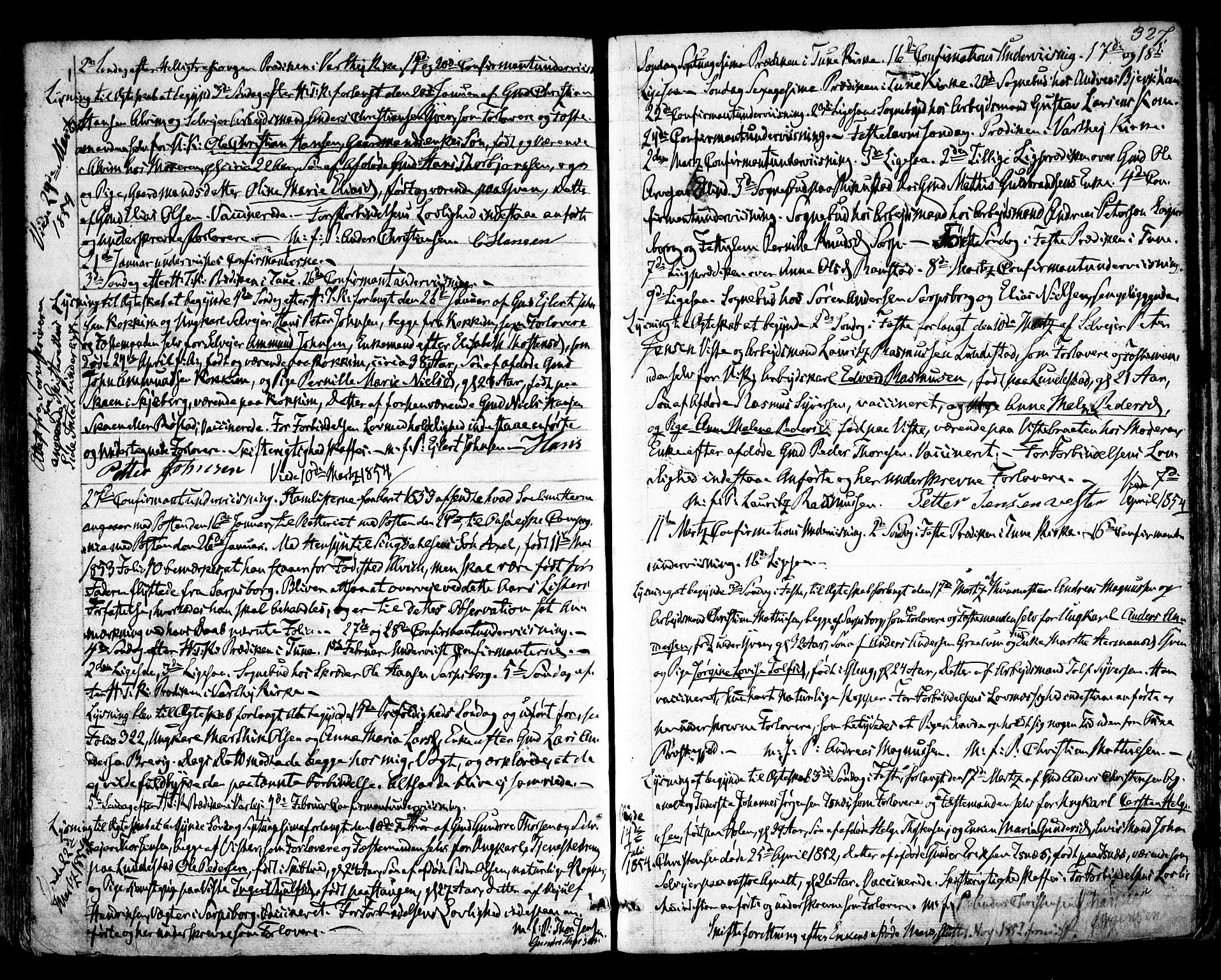 Tune prestekontor Kirkebøker, SAO/A-2007/F/Fa/L0011: Parish register (official) no. 11, 1852-1856, p. 327