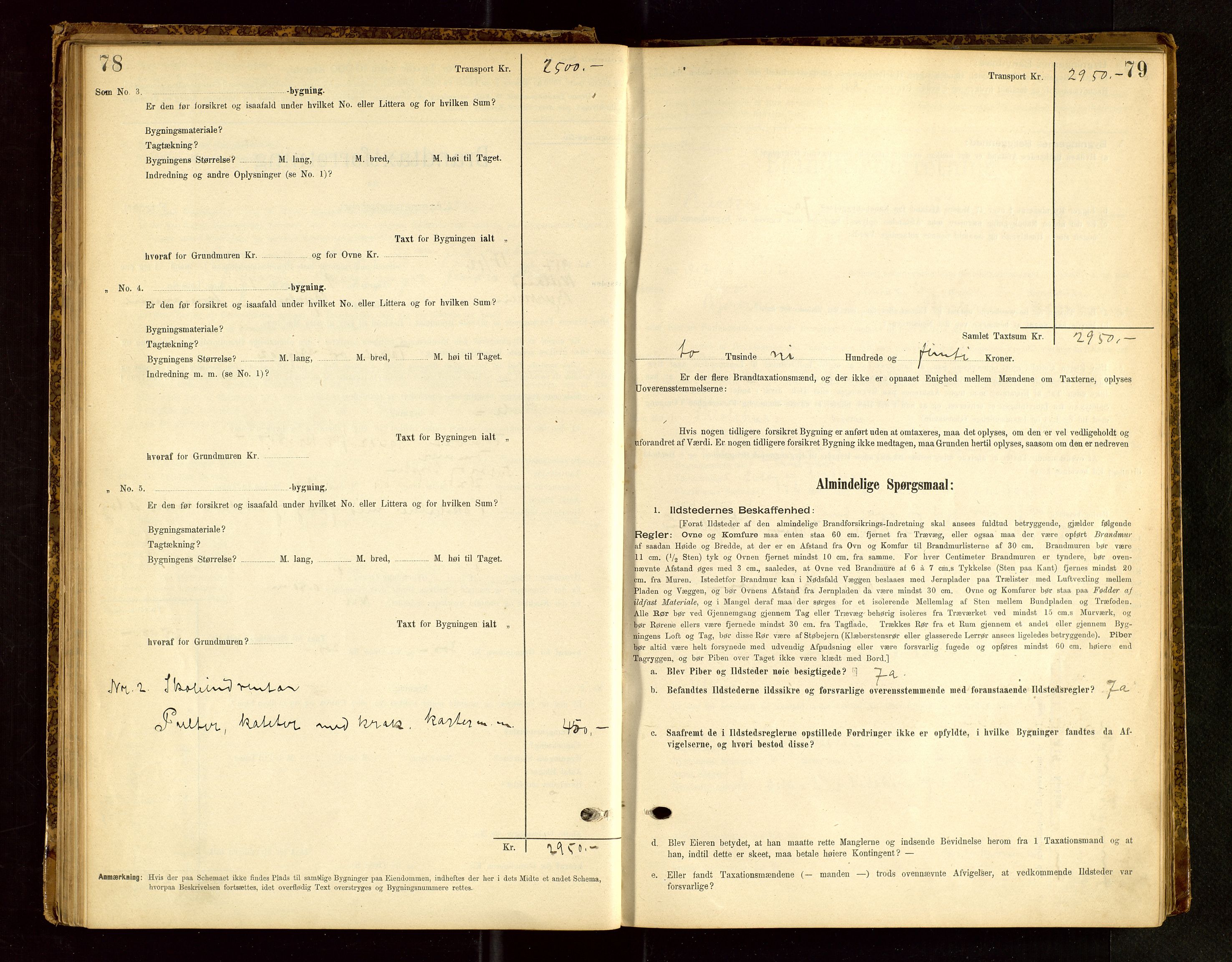 Bjerkreim lensmannskontor, SAST/A-100090/Gob/L0001: "Brandtaxationsprotokol", 1895-1950, p. 78-79