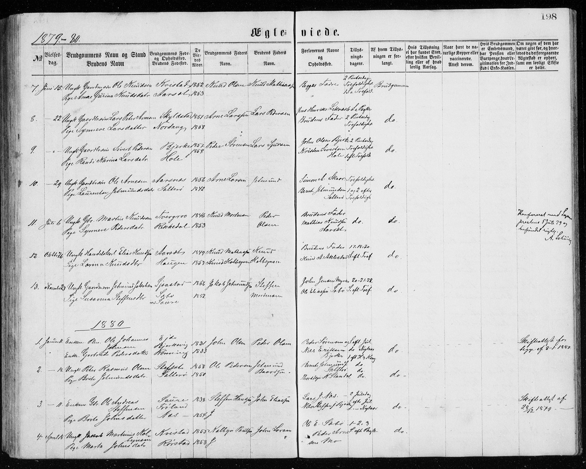 Ministerialprotokoller, klokkerbøker og fødselsregistre - Møre og Romsdal, AV/SAT-A-1454/515/L0214: Parish register (copy) no. 515C01, 1865-1883, p. 198