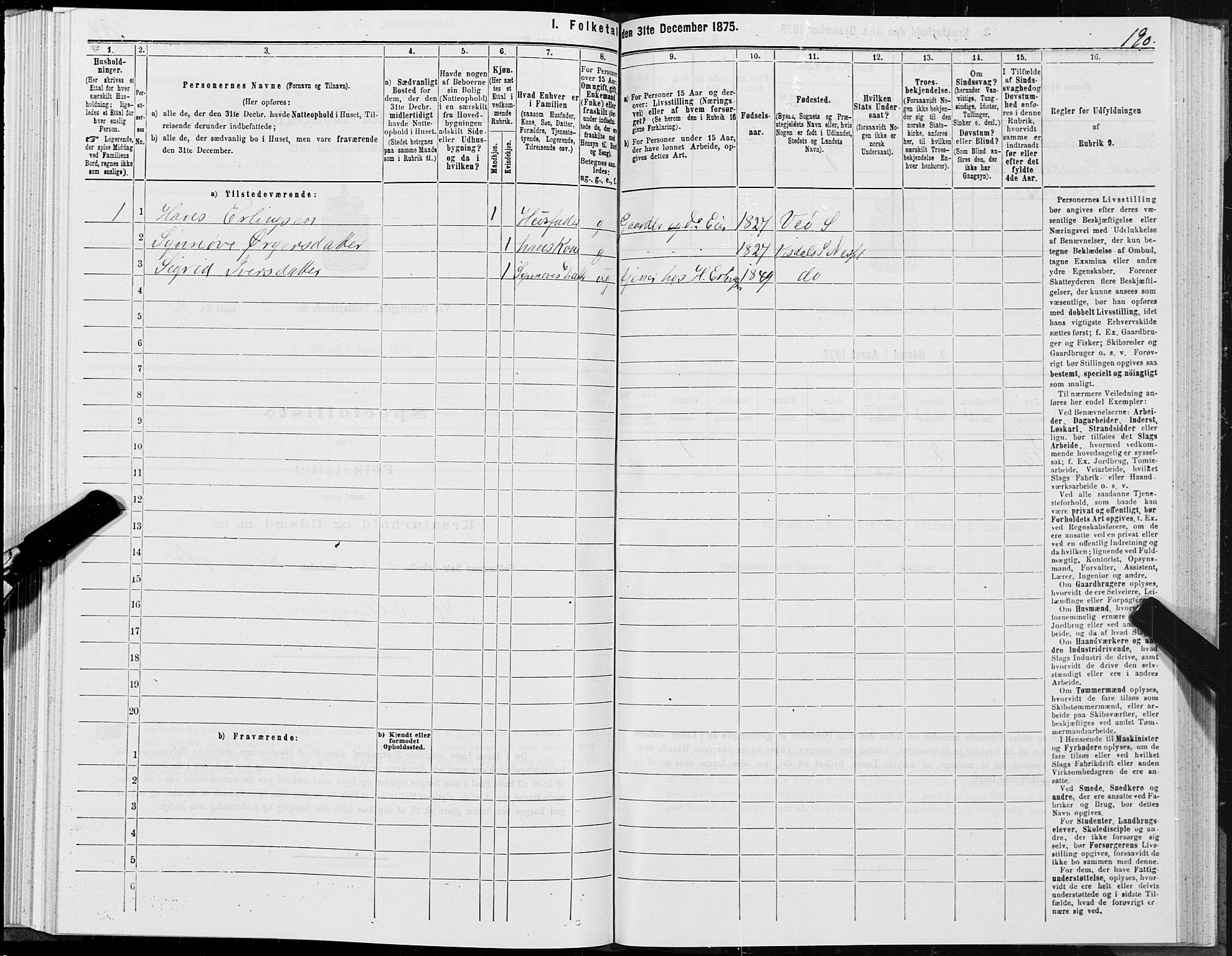 SAT, 1875 census for 1541P Veøy, 1875, p. 2190