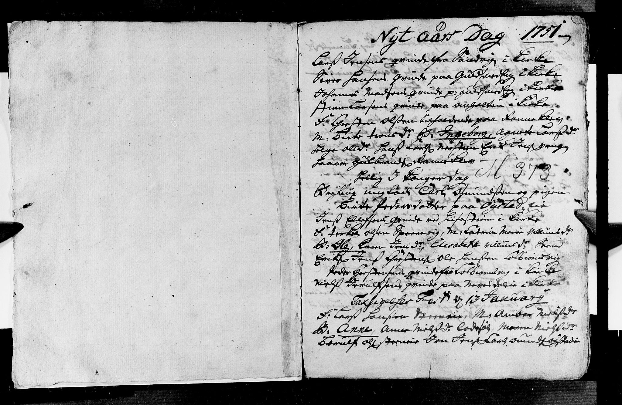 Øyestad sokneprestkontor, SAK/1111-0049/F/Fa/L0005: Parish register (official) no. A 5, 1751-1757, p. 1