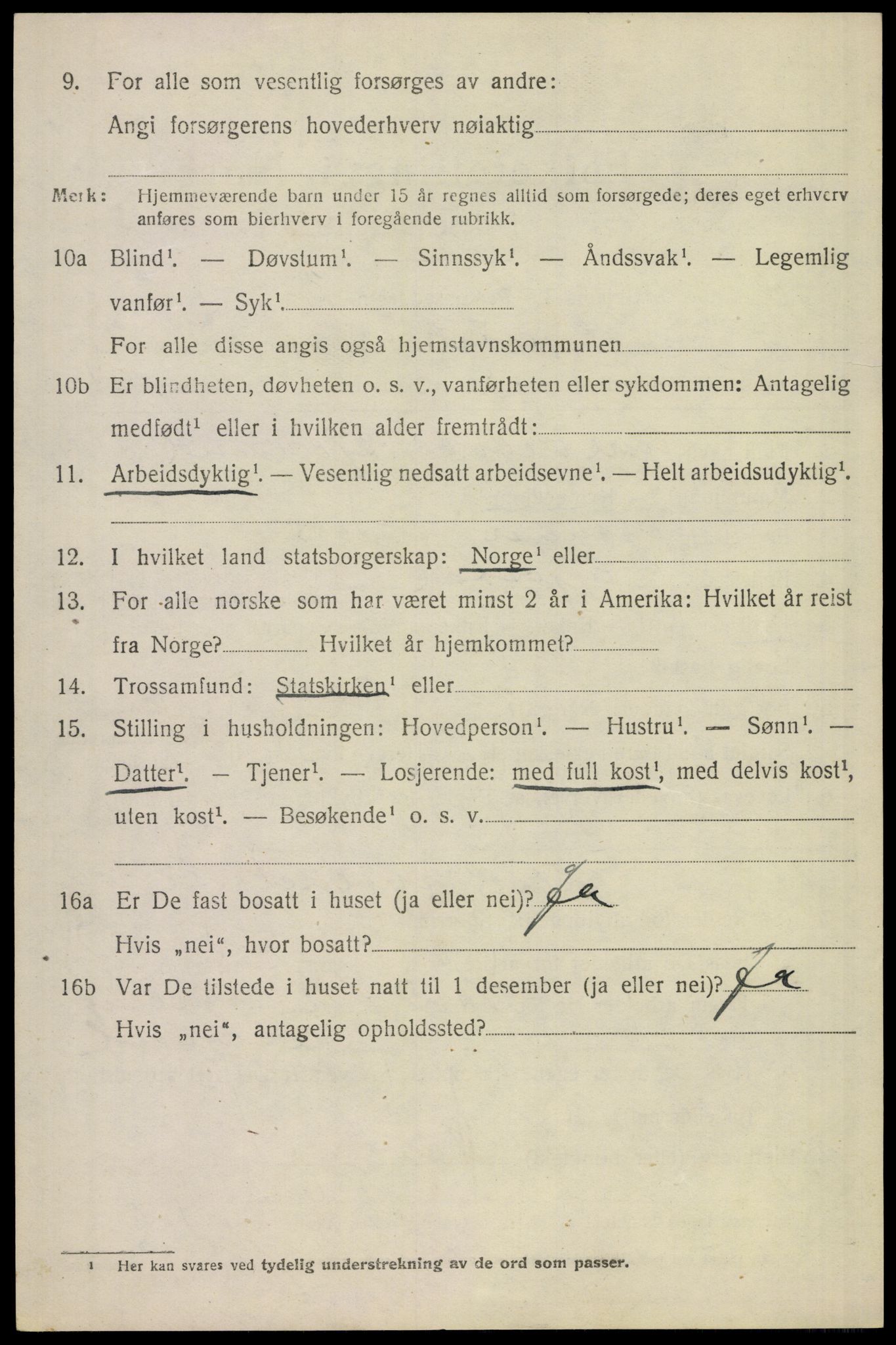 SAST, 1920 census for Gjesdal, 1920, p. 2119