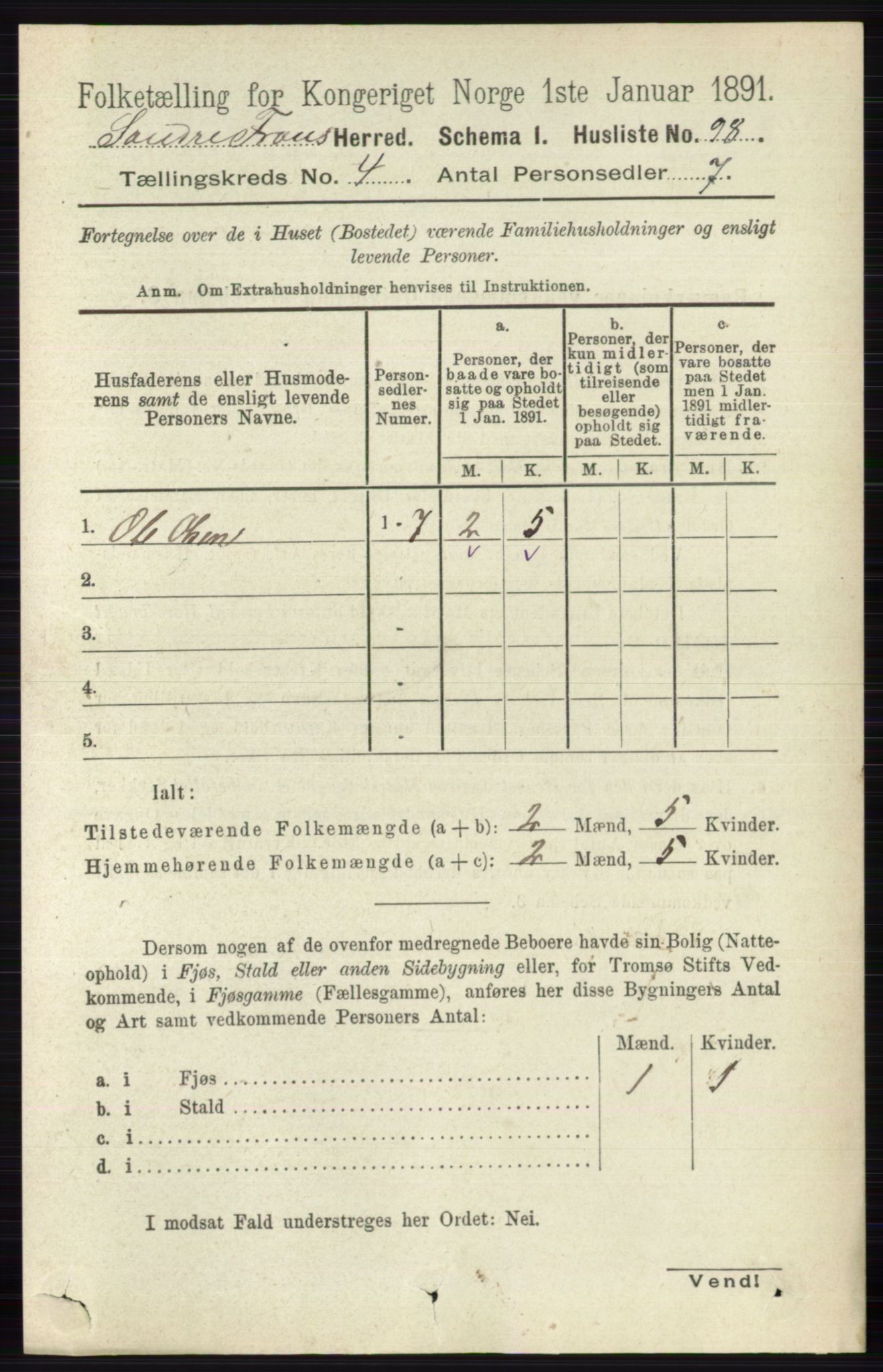 RA, 1891 census for 0519 Sør-Fron, 1891, p. 1410