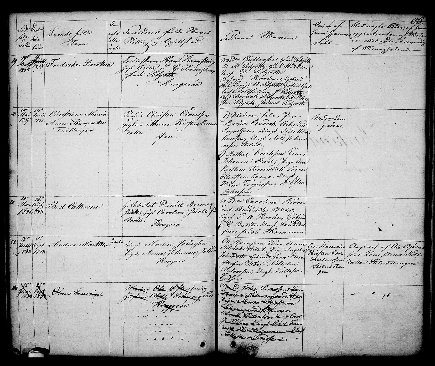 Kragerø kirkebøker, SAKO/A-278/G/Ga/L0003: Parish register (copy) no. 3, 1832-1852, p. 85