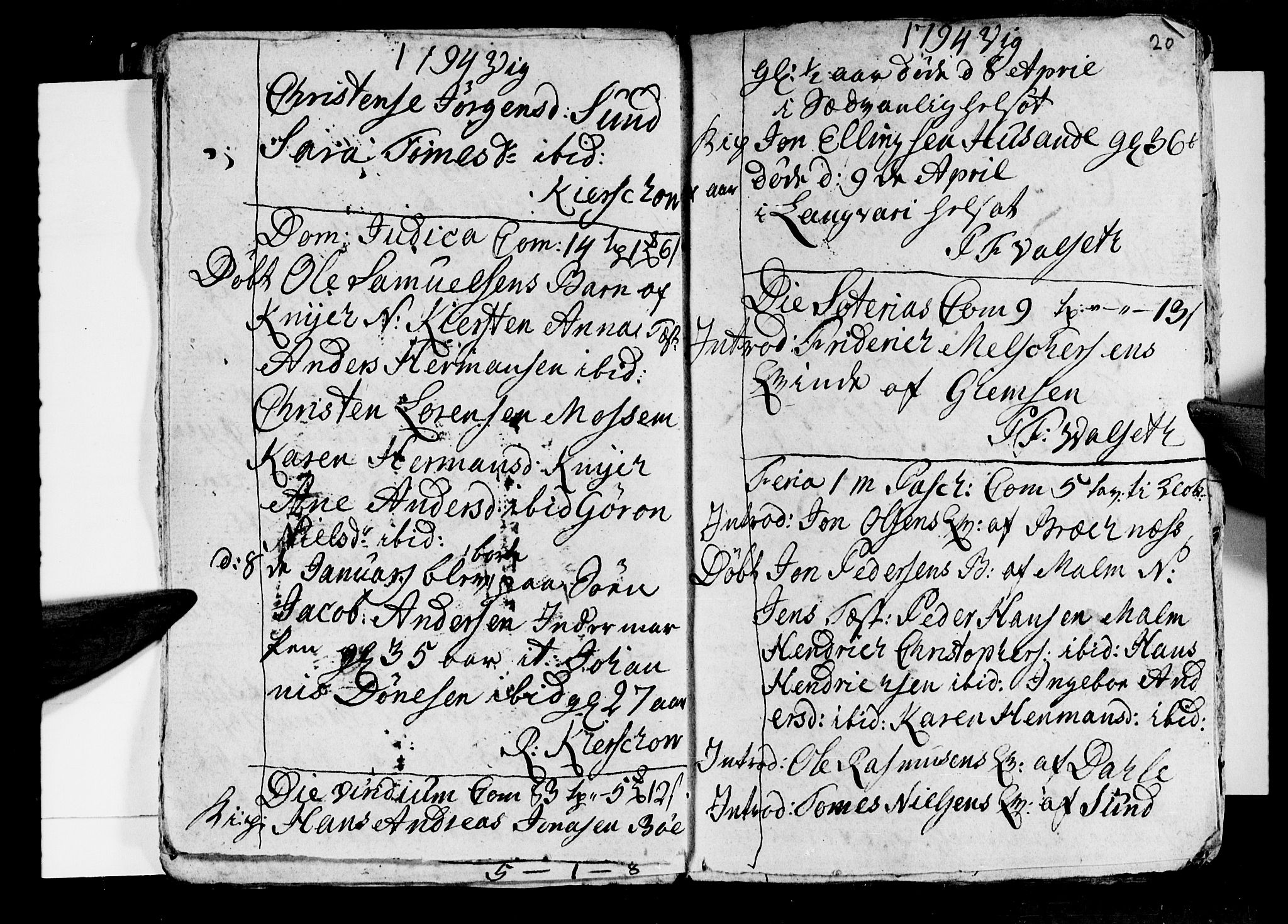 Ministerialprotokoller, klokkerbøker og fødselsregistre - Nordland, AV/SAT-A-1459/812/L0184: Parish register (copy) no. 812C02, 1793-1809, p. 20