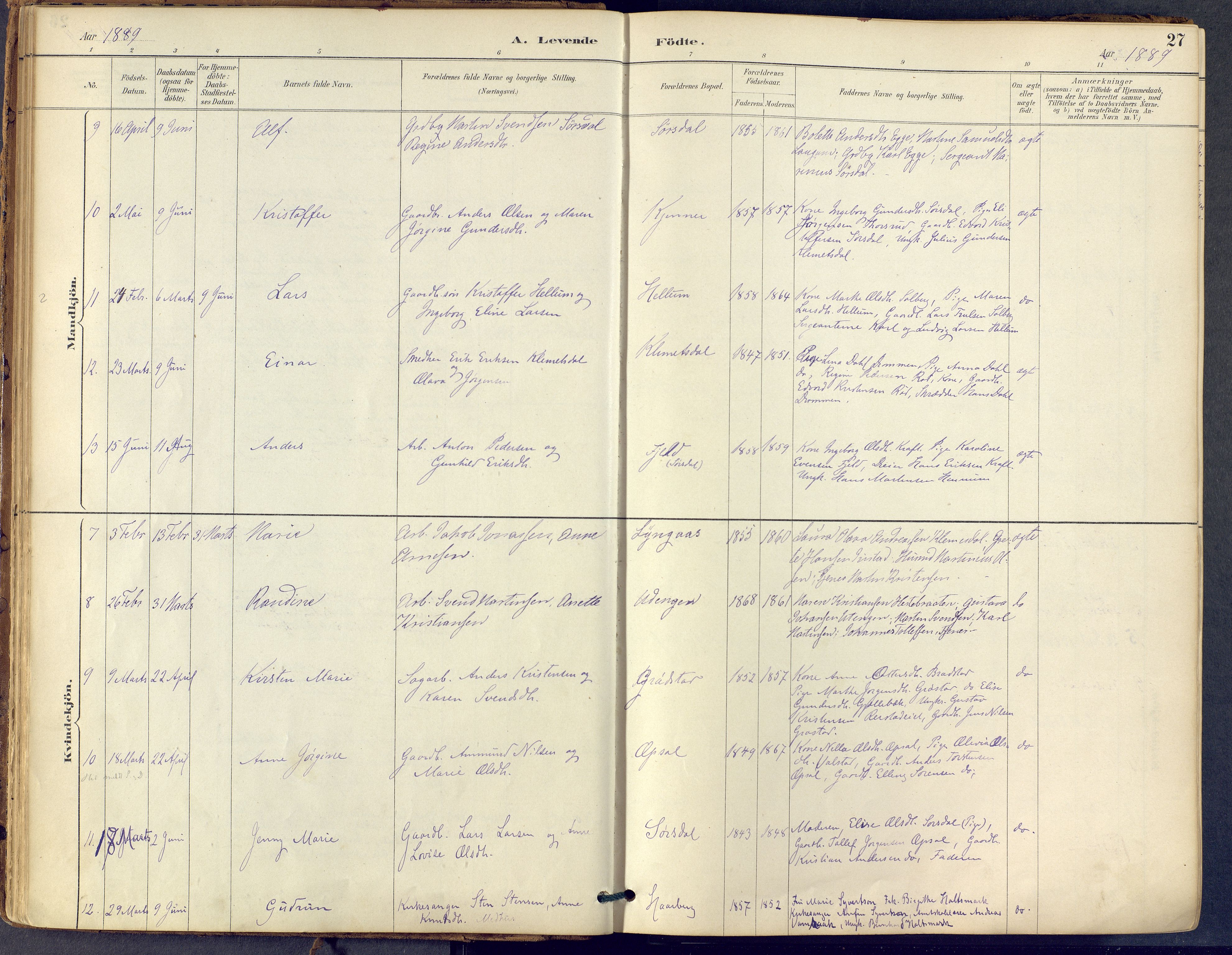 Lier kirkebøker, AV/SAKO-A-230/F/Fb/L0001: Parish register (official) no. II 1, 1883-1910, p. 27