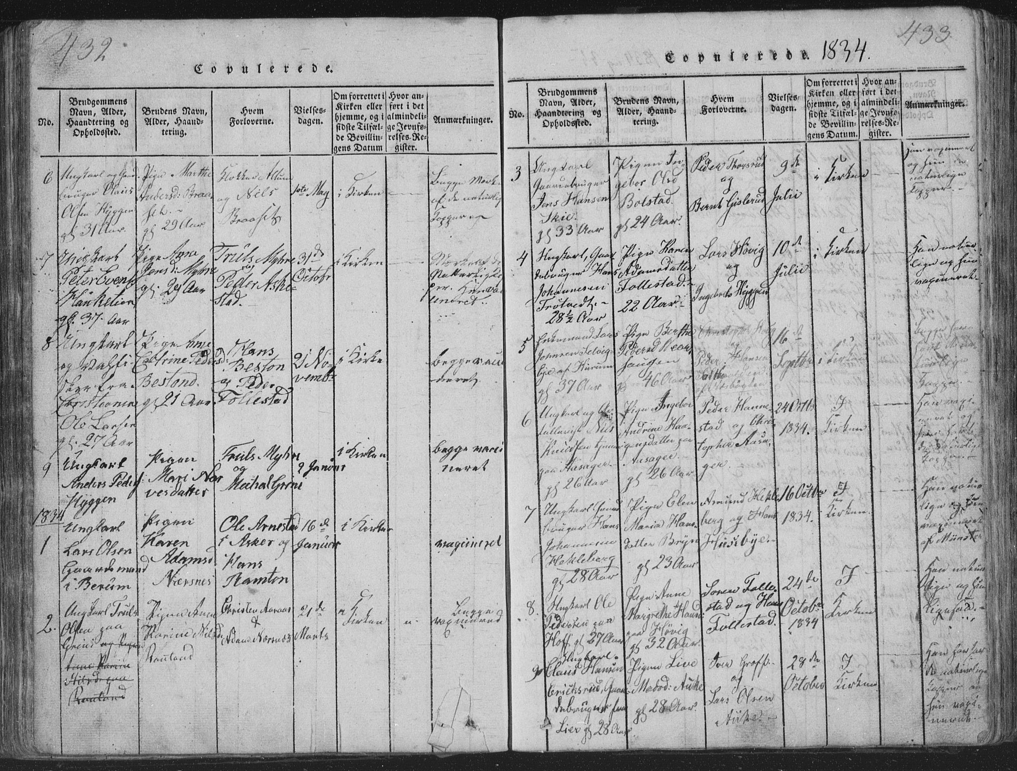 Røyken kirkebøker, AV/SAKO-A-241/G/Ga/L0003: Parish register (copy) no. 3, 1814-1856, p. 432-433