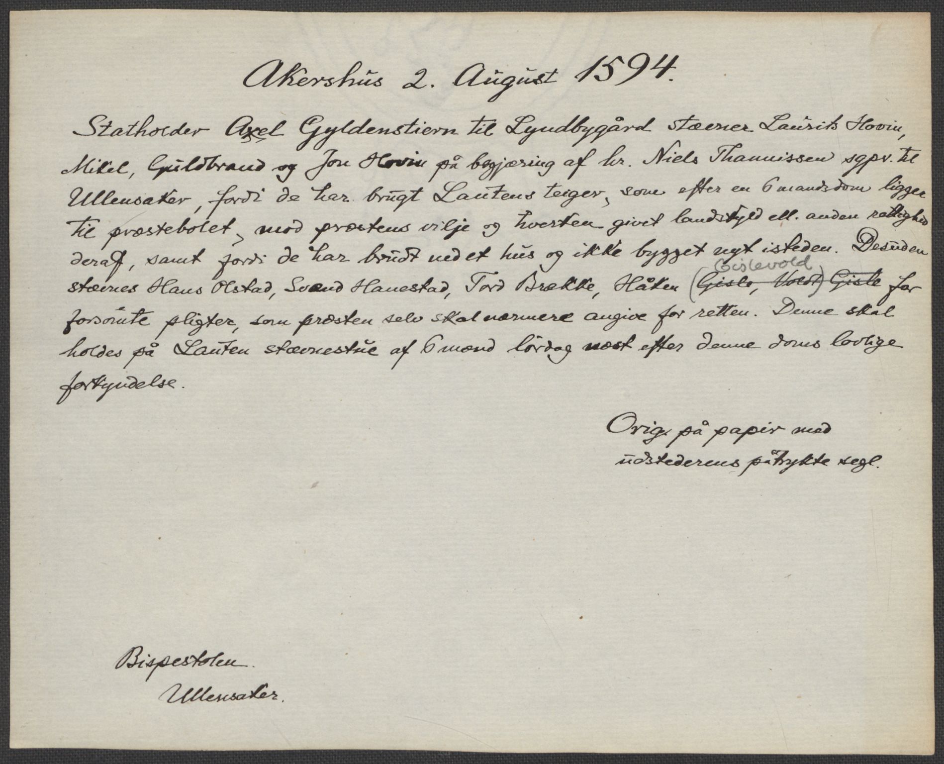 Riksarkivets diplomsamling, AV/RA-EA-5965/F15/L0010: Prestearkiv - Akershus og Hedmark, 1577-1821, p. 8
