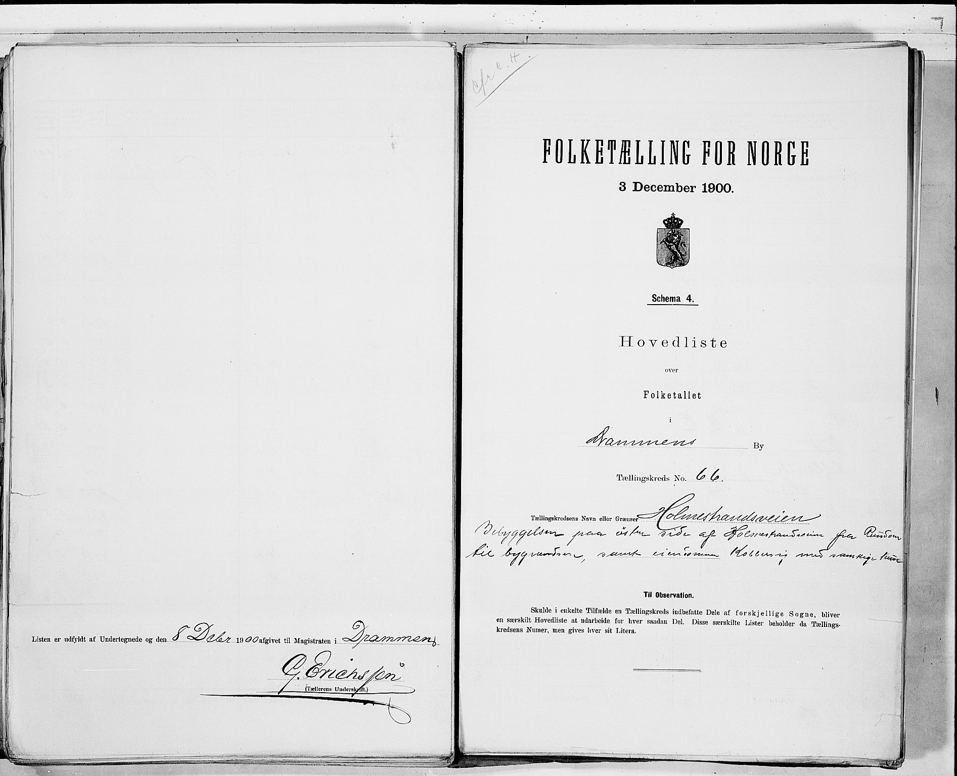 RA, 1900 census for Drammen, 1900, p. 135