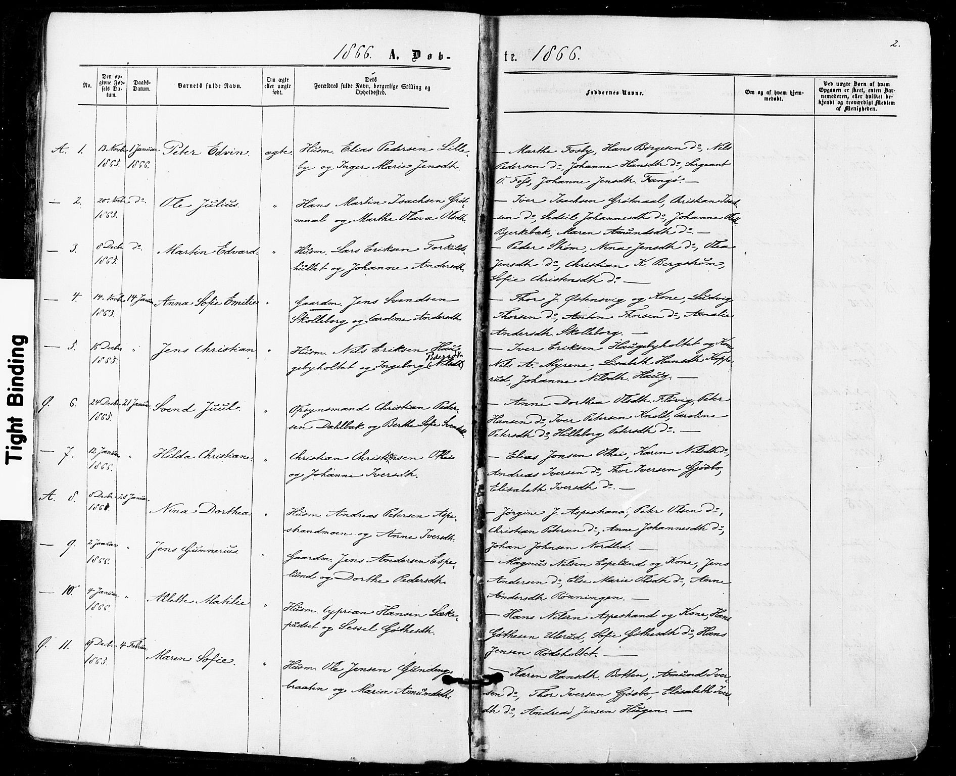 Aremark prestekontor Kirkebøker, SAO/A-10899/F/Fc/L0004: Parish register (official) no. III 4, 1866-1877, p. 1-2