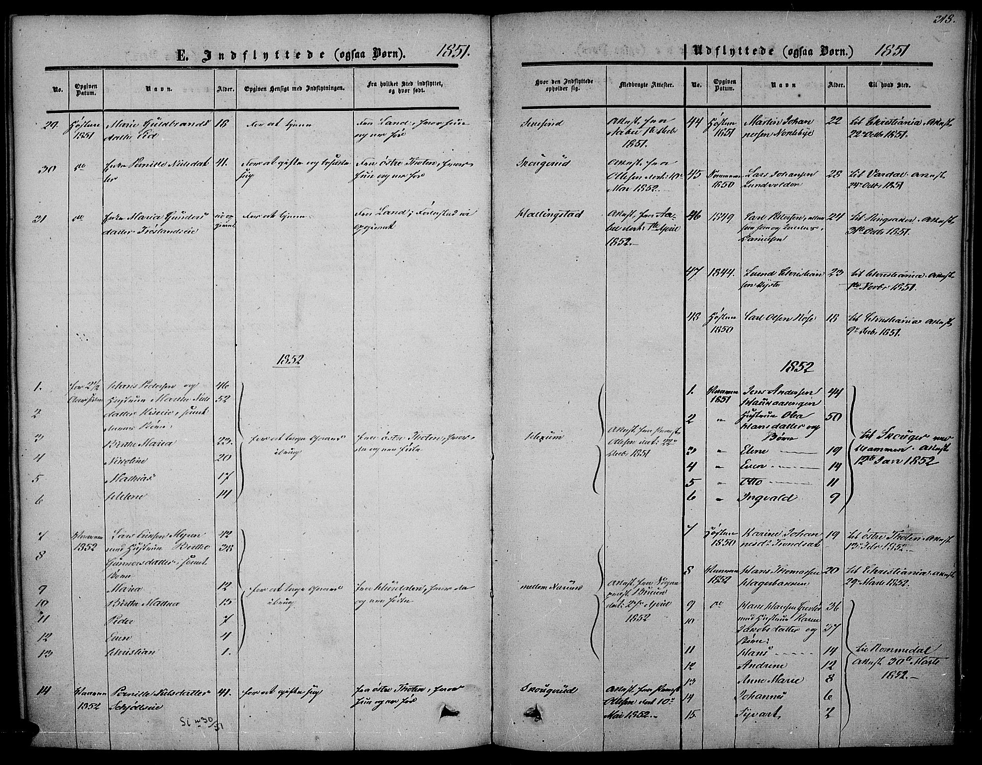 Vestre Toten prestekontor, SAH/PREST-108/H/Ha/Haa/L0005: Parish register (official) no. 5, 1850-1855, p. 318