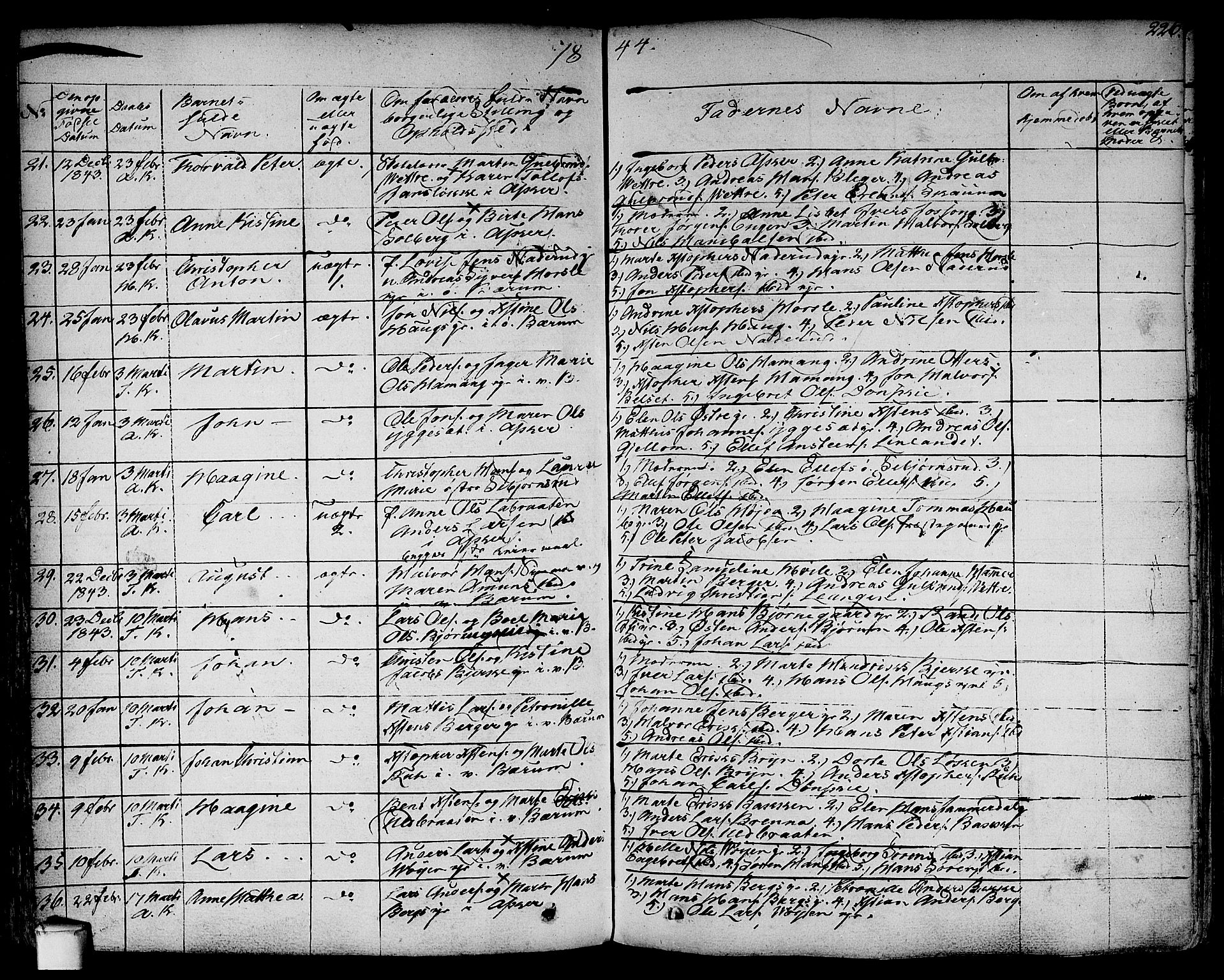 Asker prestekontor Kirkebøker, AV/SAO-A-10256a/F/Fa/L0007: Parish register (official) no. I 7, 1825-1864, p. 226