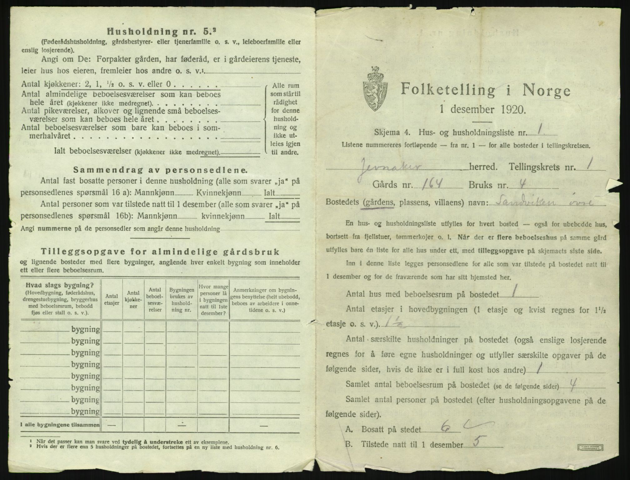 SAH, 1920 census for Jevnaker, 1920, p. 35