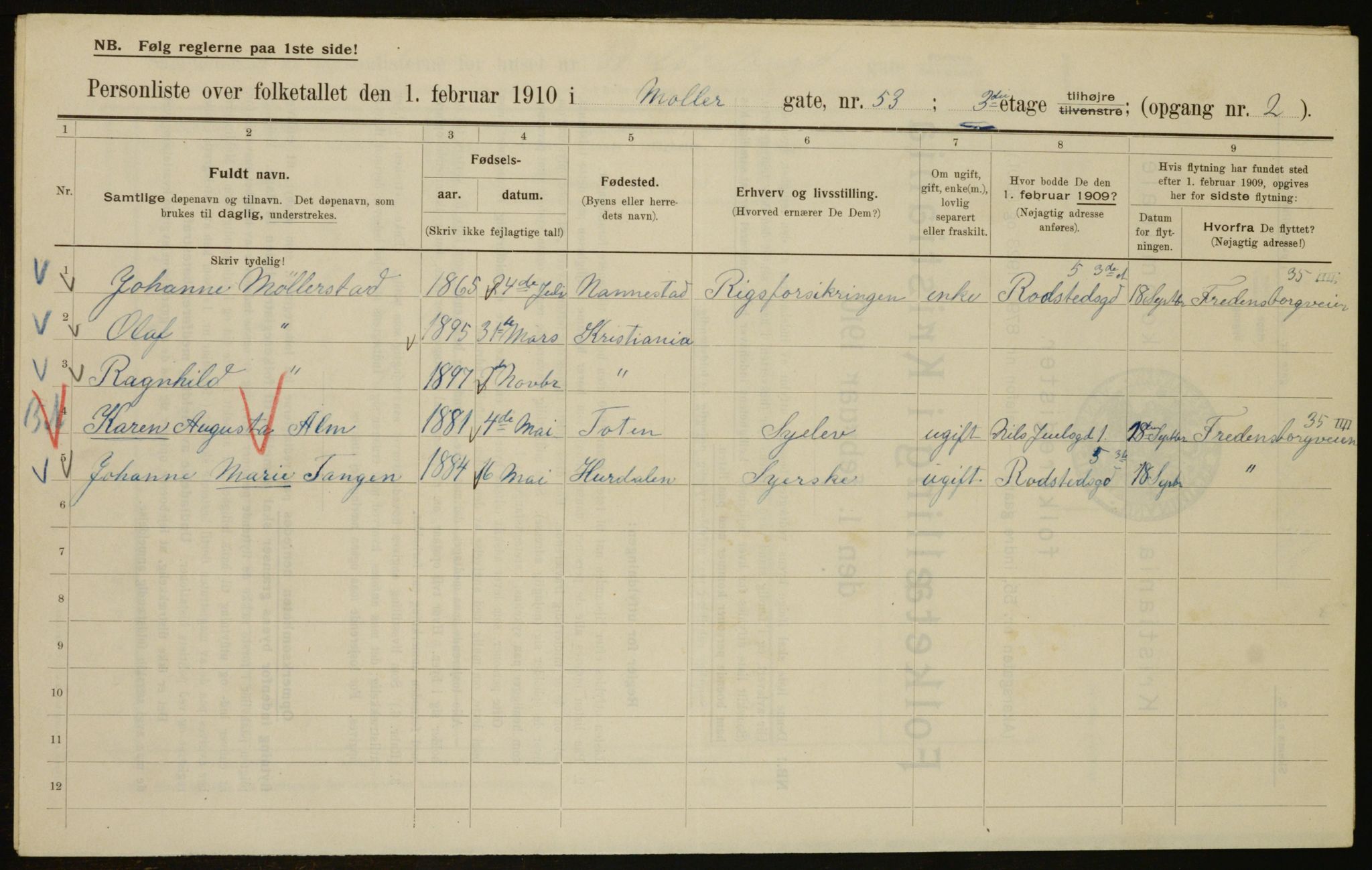 OBA, Municipal Census 1910 for Kristiania, 1910, p. 66691