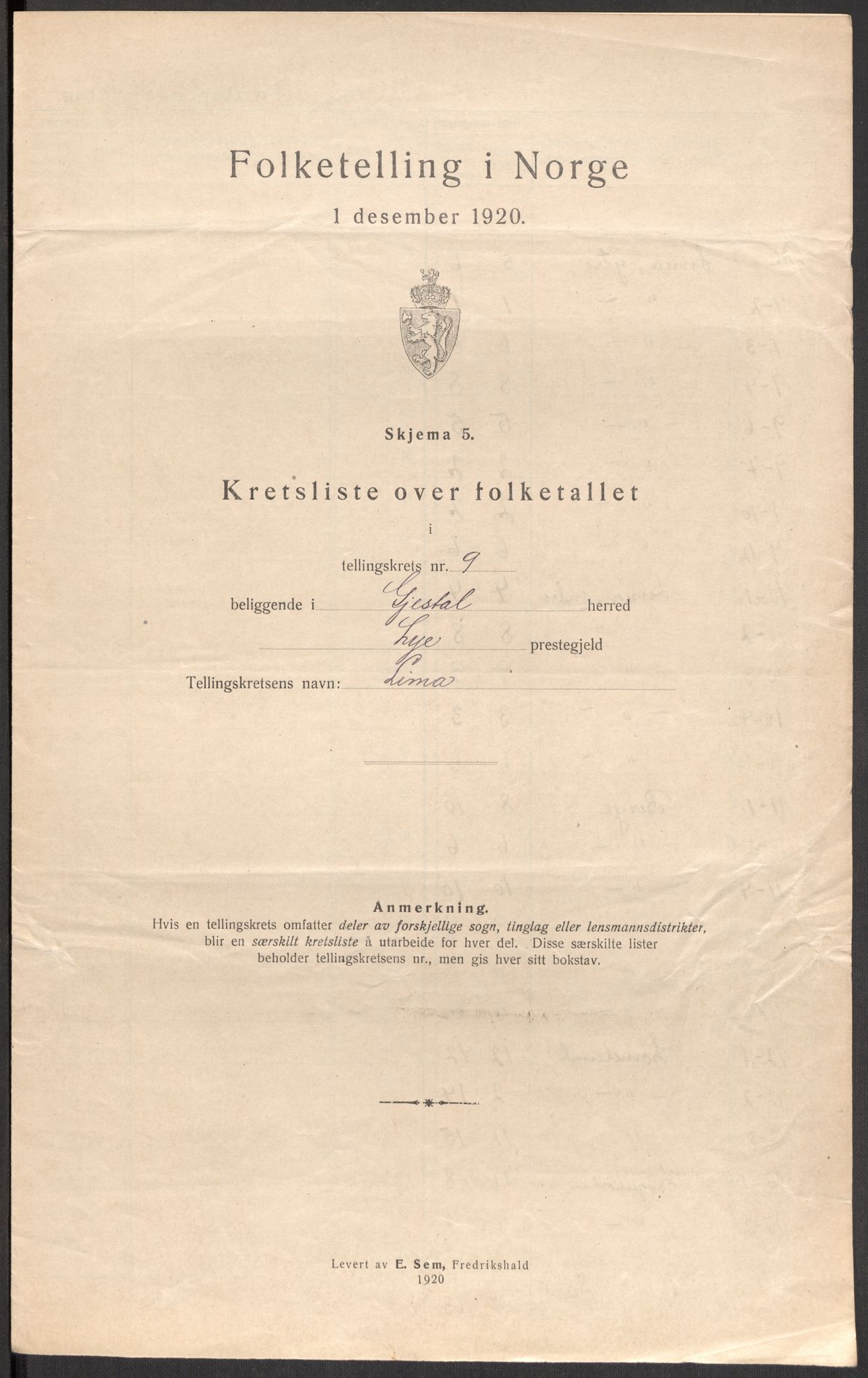 SAST, 1920 census for Gjesdal, 1920, p. 31